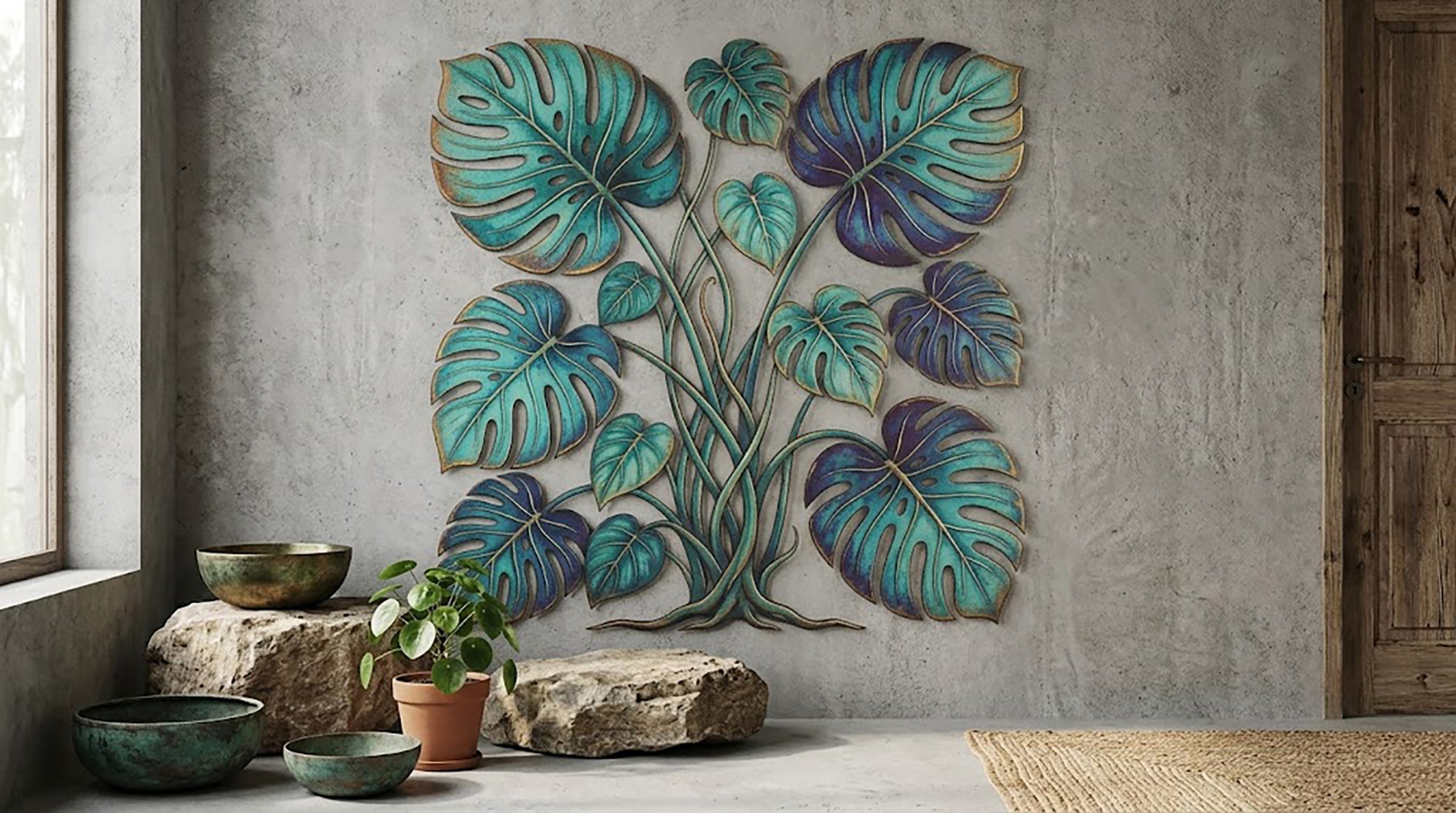 Monstera Metal Wall Art - product view 2
