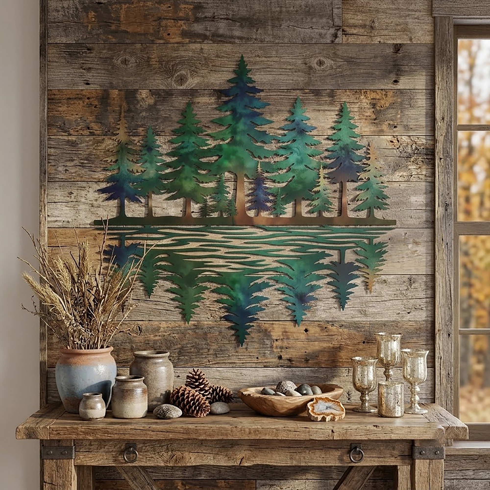 Pine Forest Metal Wall Art - product view 3