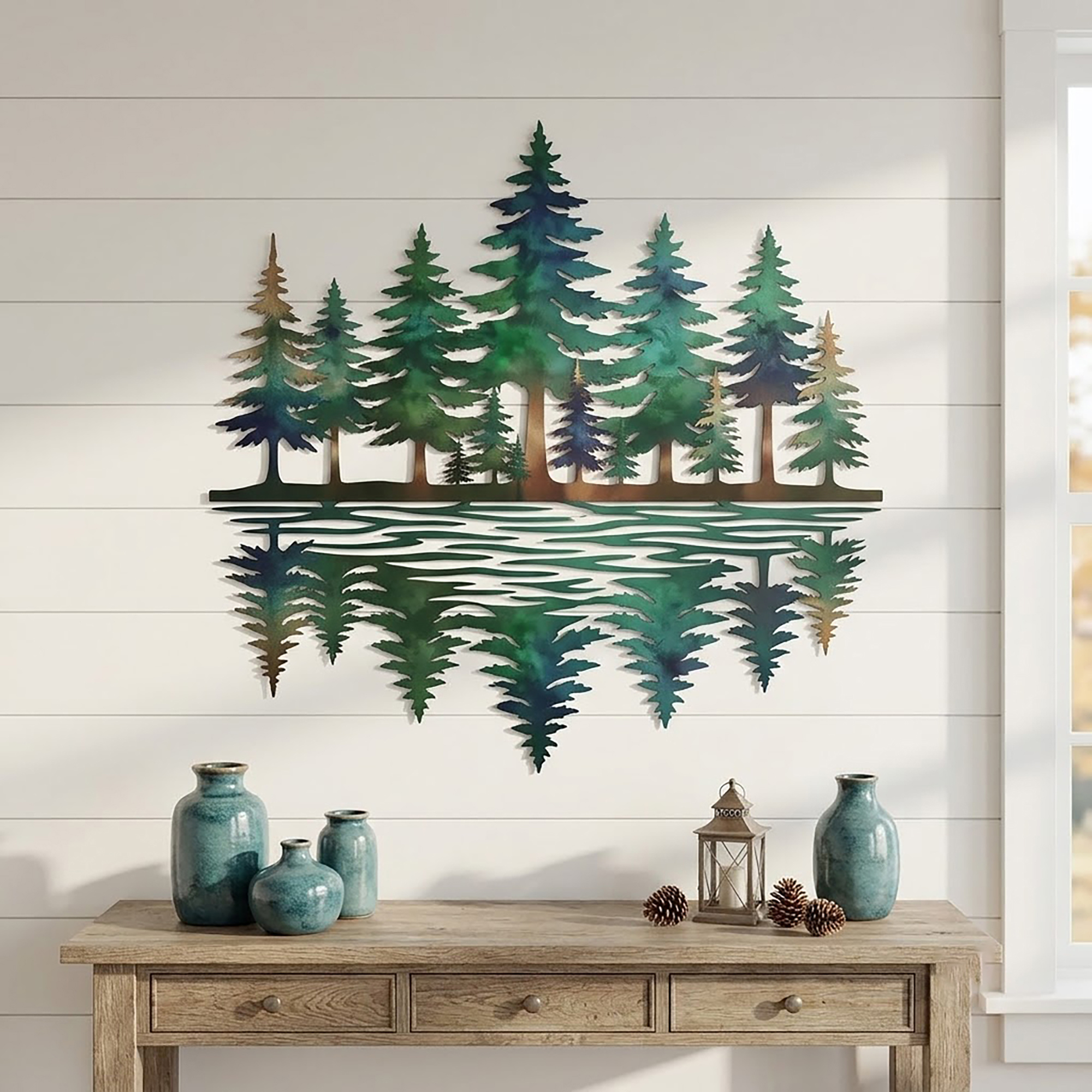 Pine Forest Metal Wall Art - product view 2