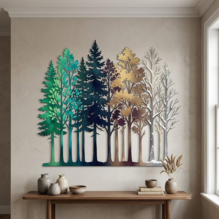 Four Seasons Forest Metal Wall Art