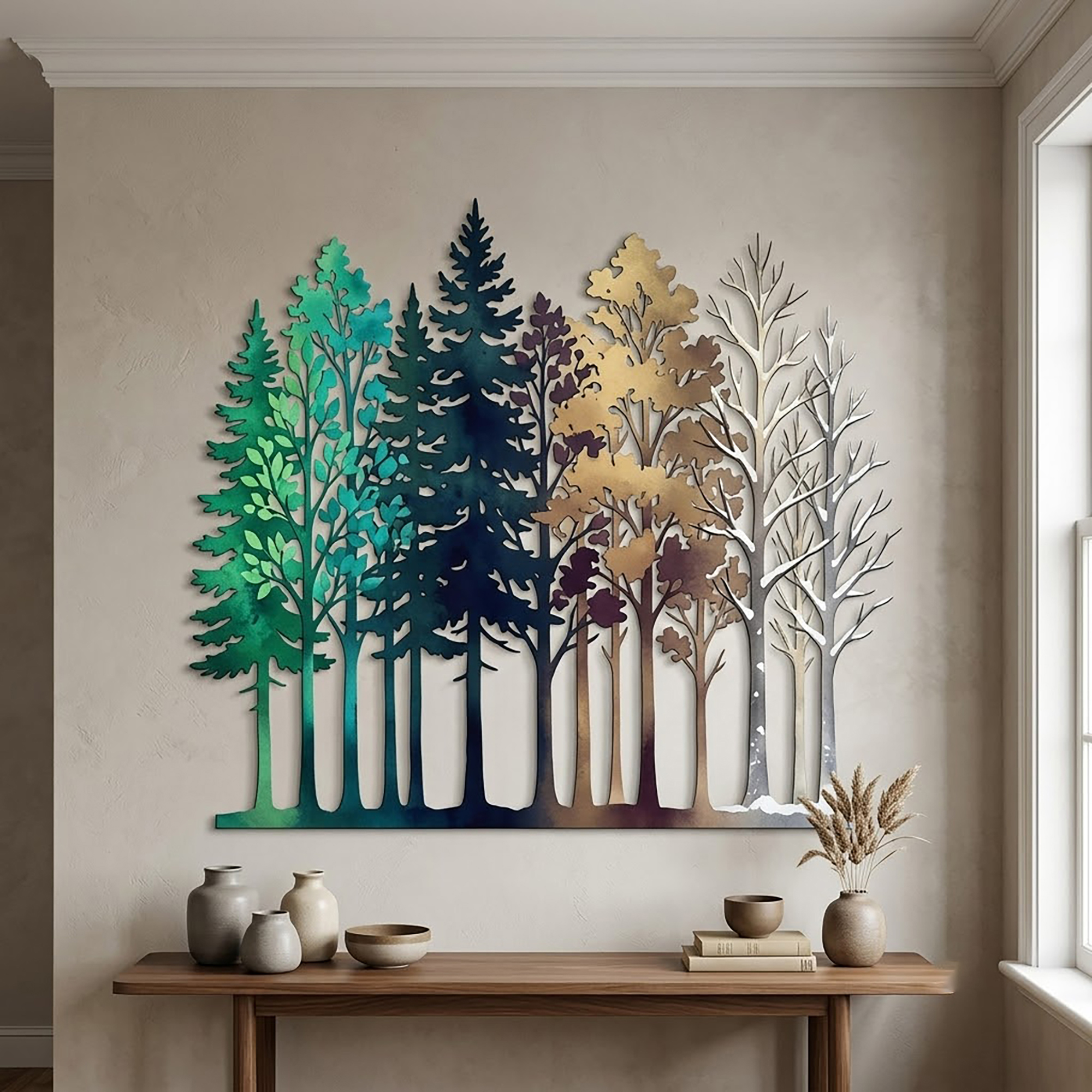 Four Seasons Forest Metal Wall Art