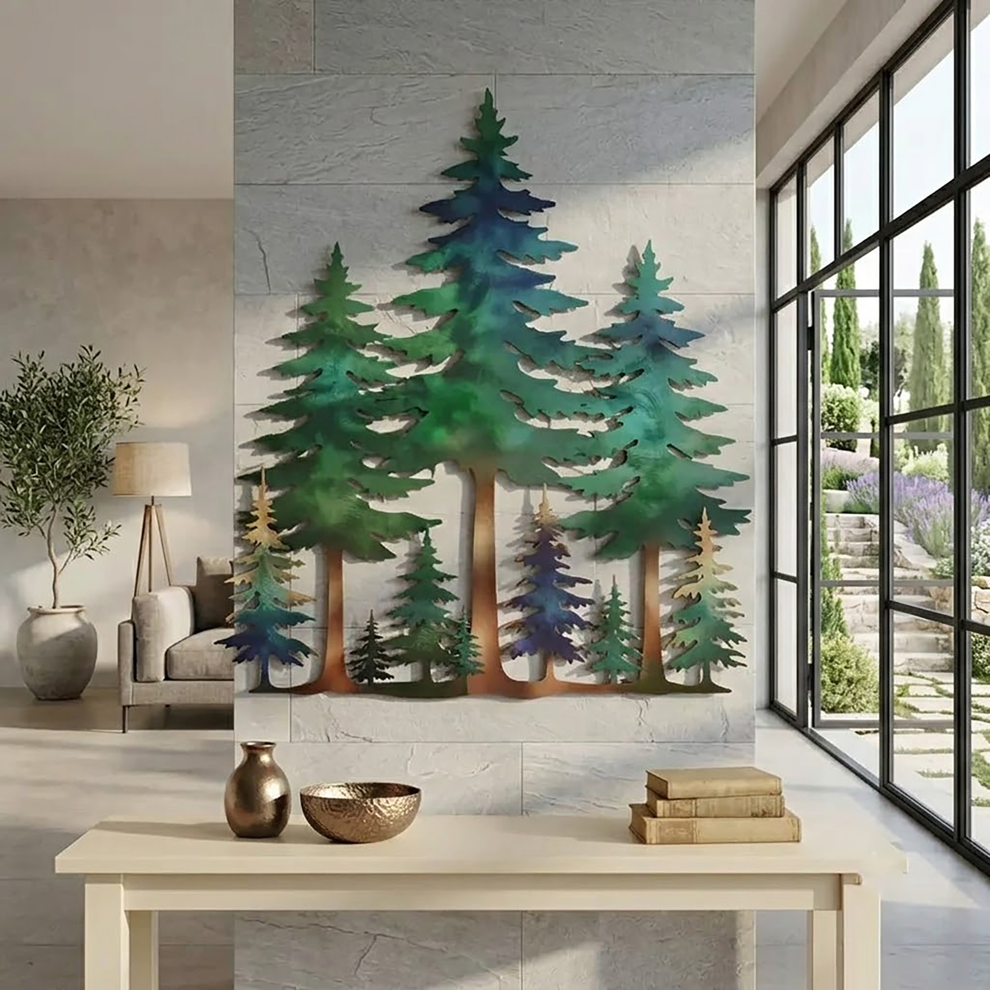 Pine Forest Metal Wall Art - product view 2
