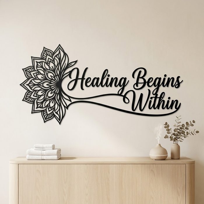 Healing Begins Within Metal Wall Art