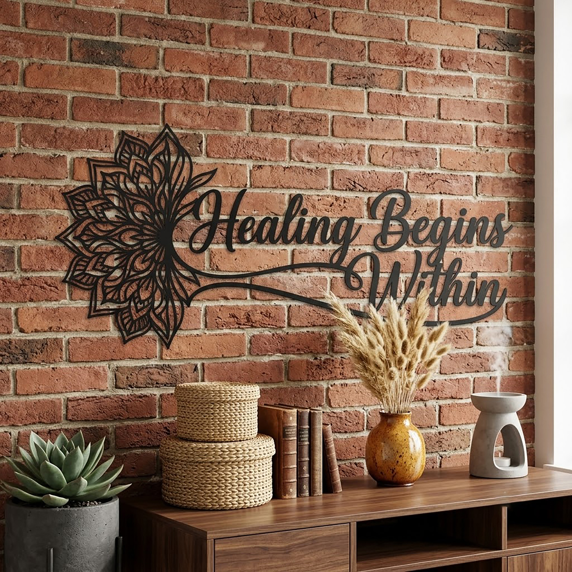 Healing Begins Within Metal Wall Art - product view 2