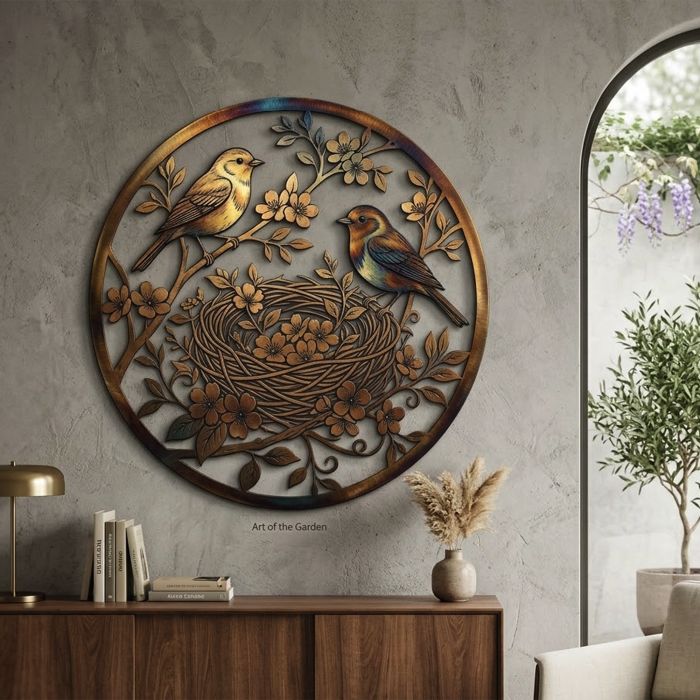 Bird Nest Metal Wall Art