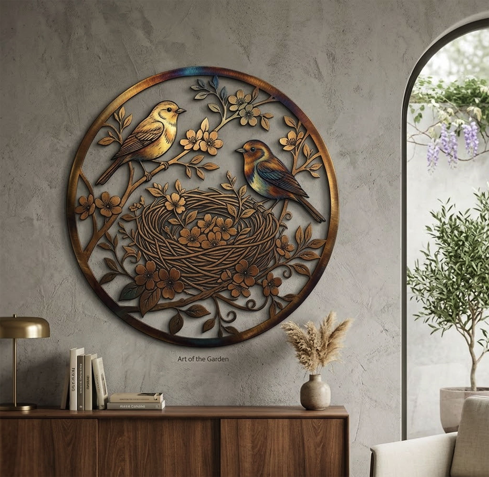 Bird Nest Metal Wall Art