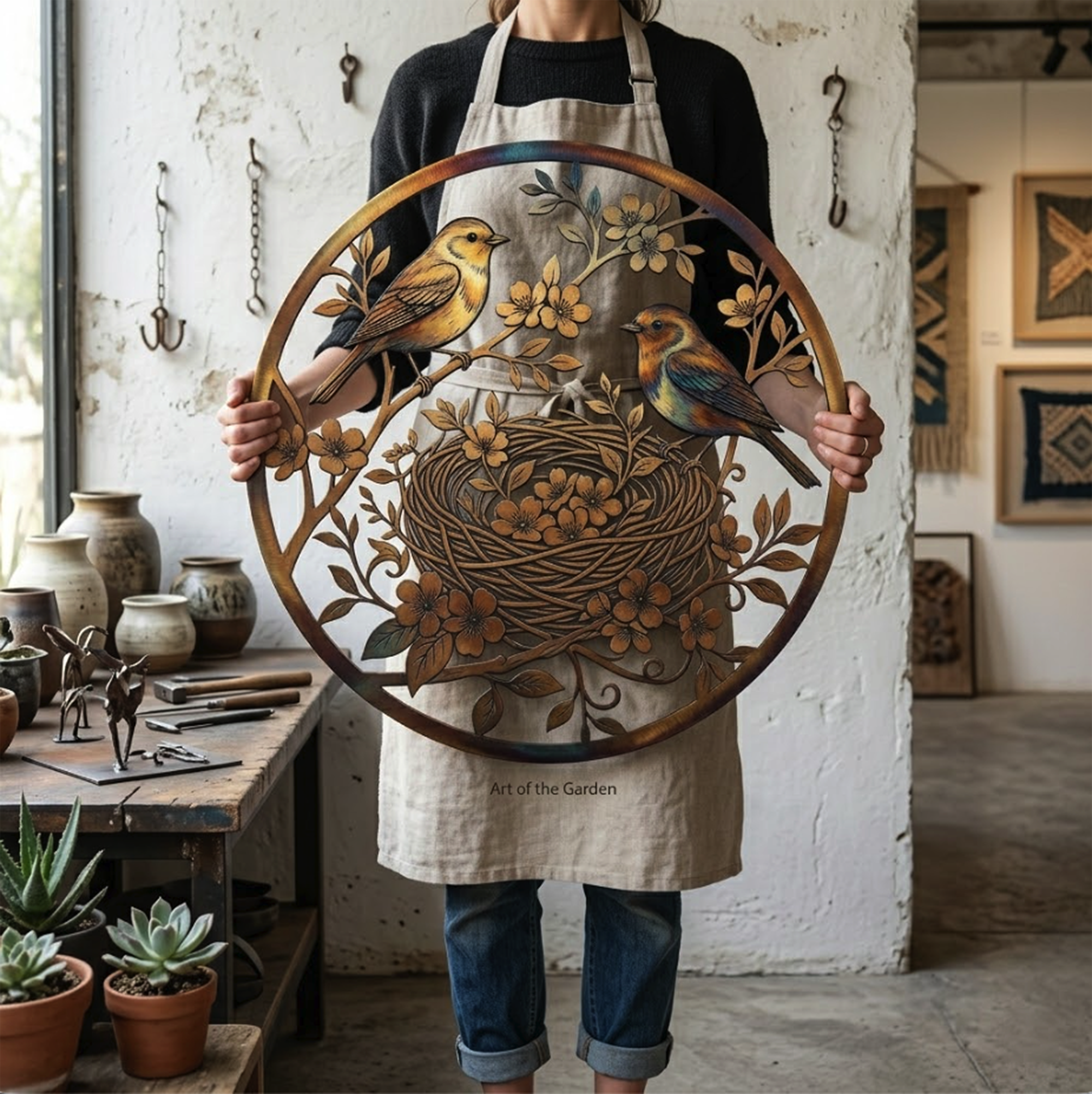 Bird Nest Metal Wall Art - product view 2