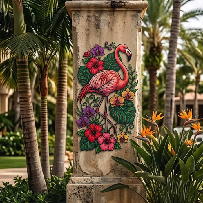 Flamingo Metal Wall Art