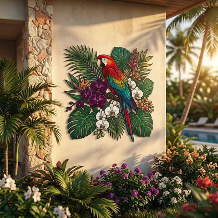 Macaw Metal Wall Art