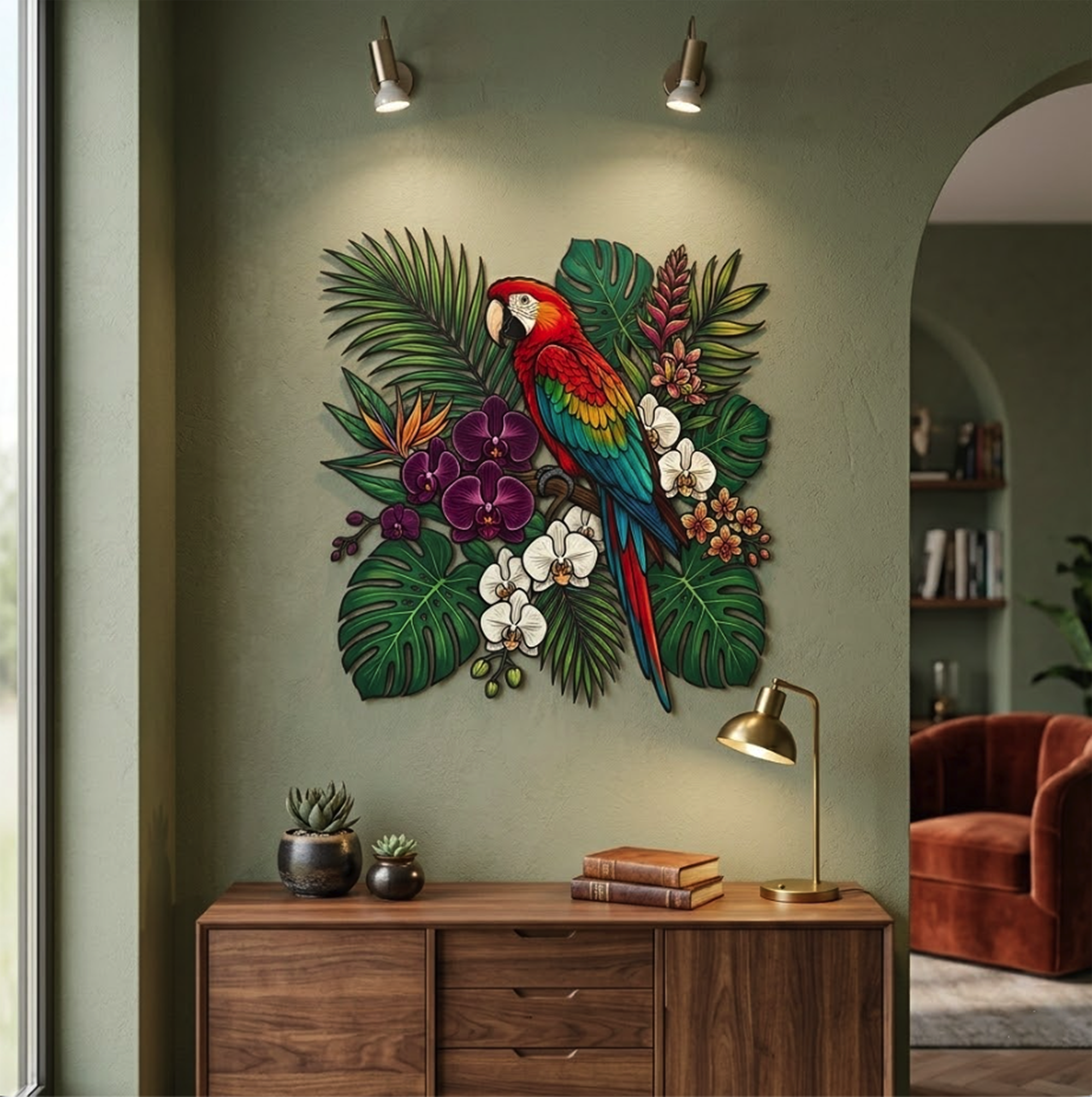 Macaw Metal Wall Art - product view 2