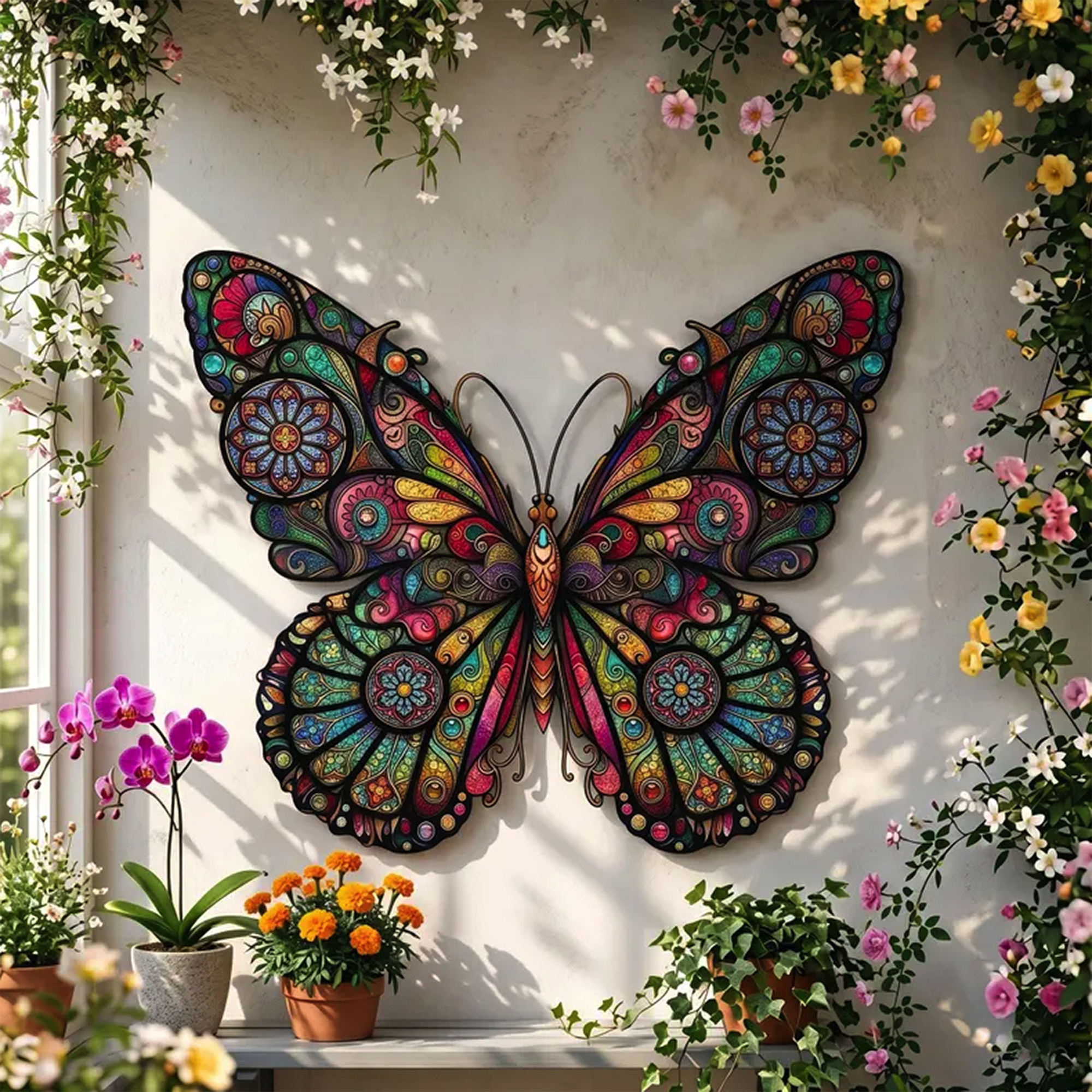 Colorful Butterfly Metal Wall Art