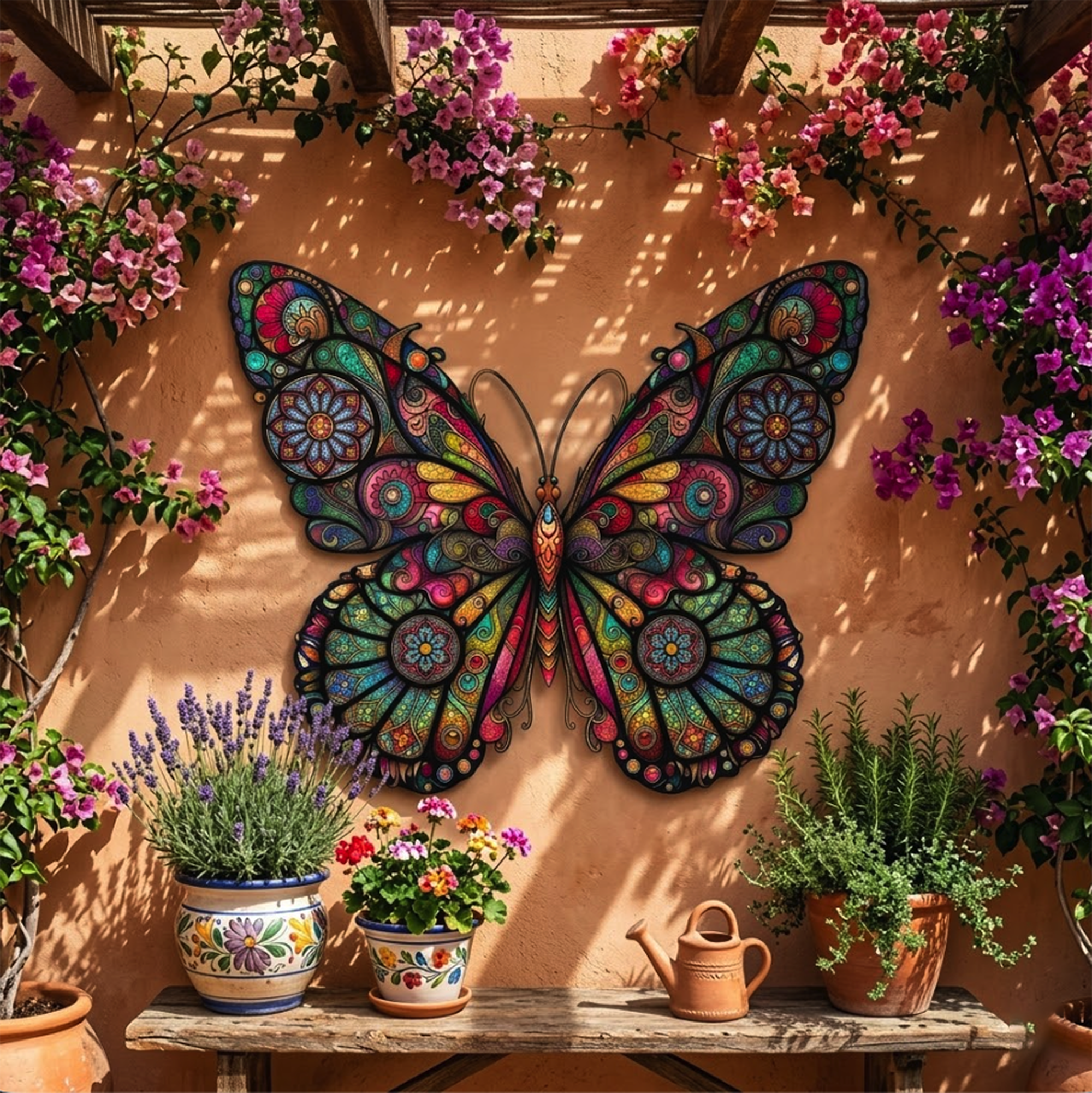 Colorful Butterfly Metal Wall Art - product view 3