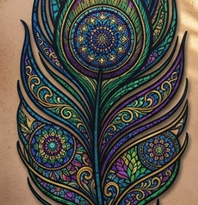 Peacock Feather Metal Wall Art