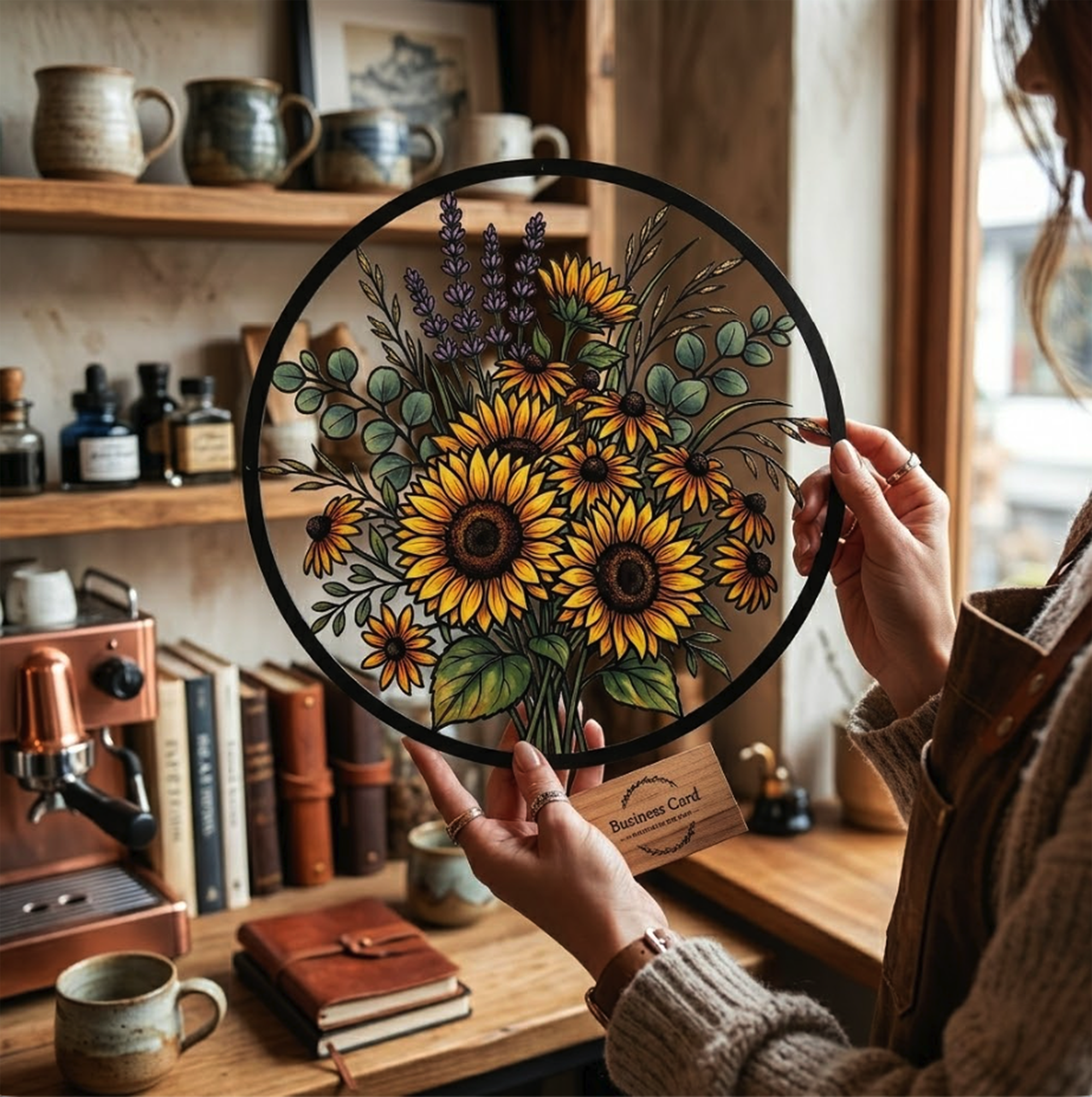 Sunflower Metal Wall Art - product view 3