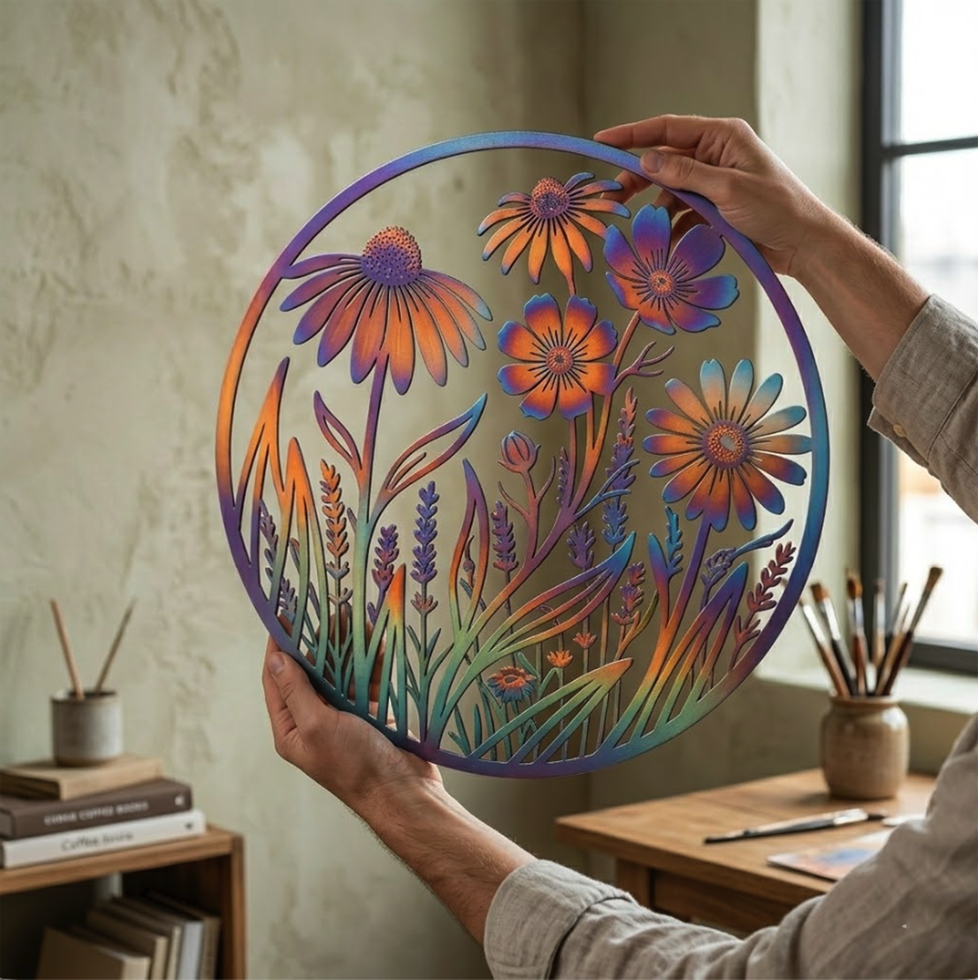 Wildflower Metal Wall Art - product view 2