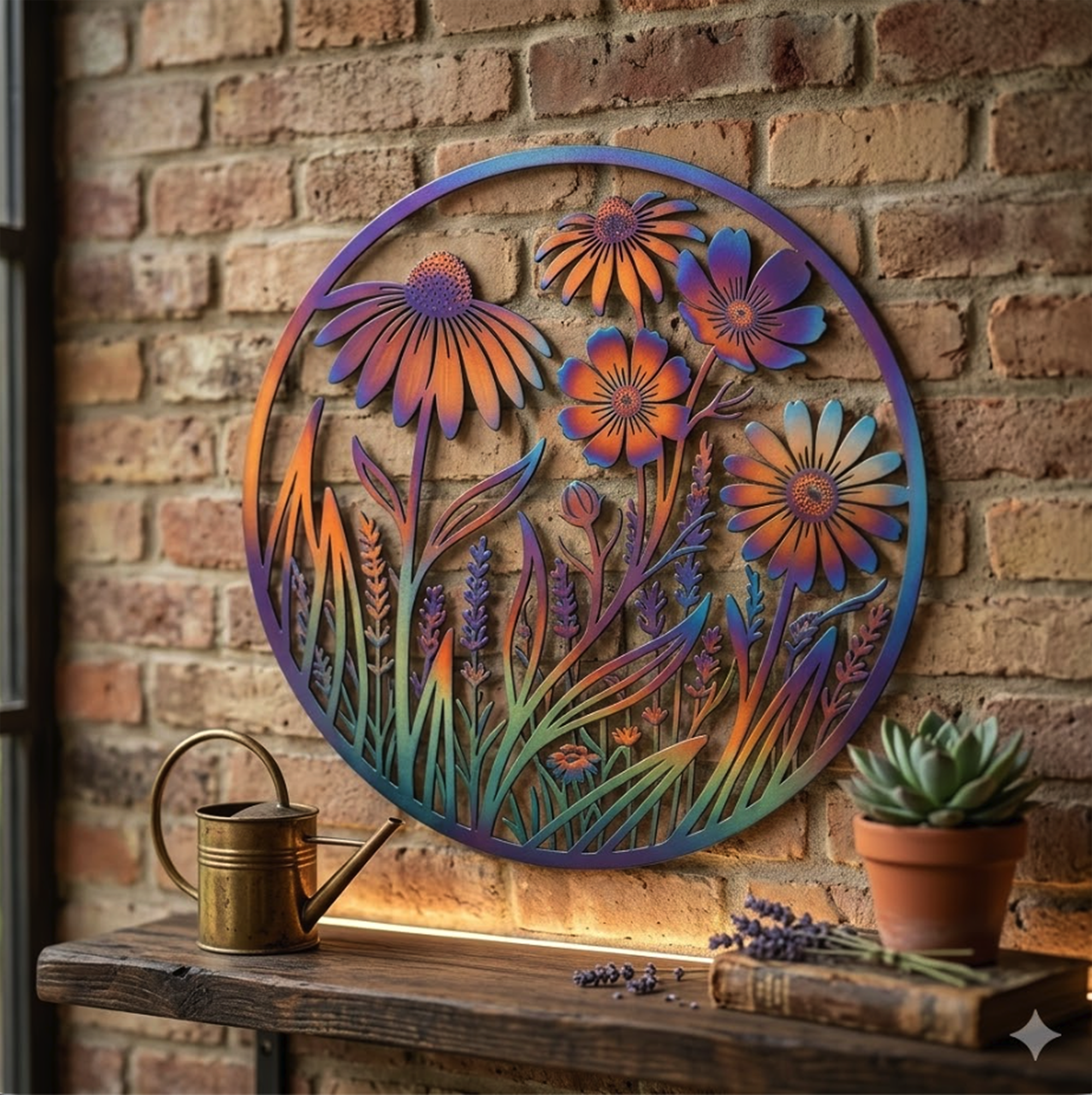 Wildflower Metal Wall Art - product view 3