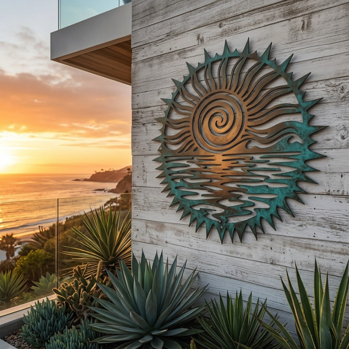 Coastal Sun Metal Wall Art