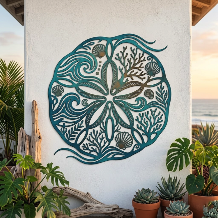 Sand Dollar Metal Wall Art