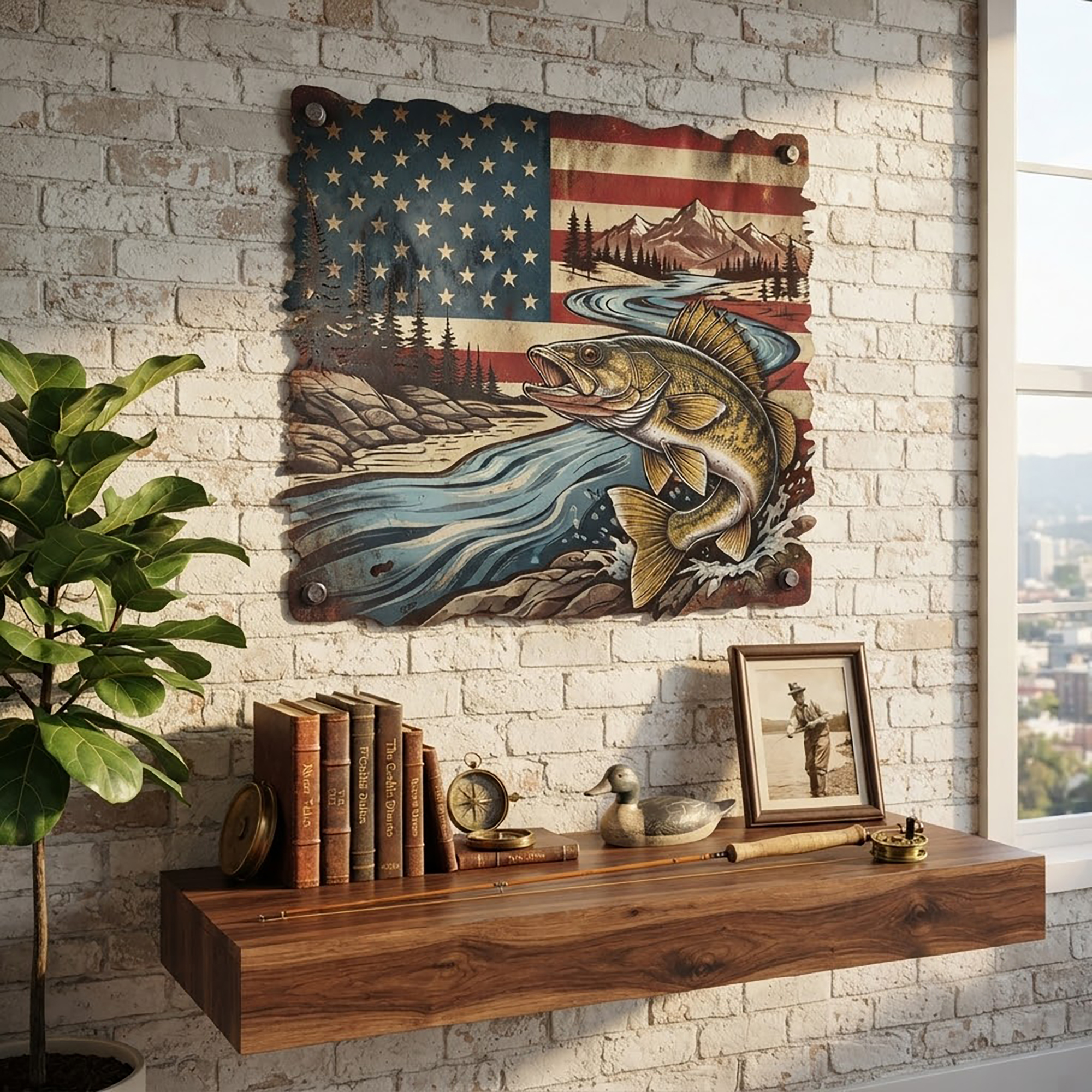 Largemouth Bass Metal Wall Art - product view 2