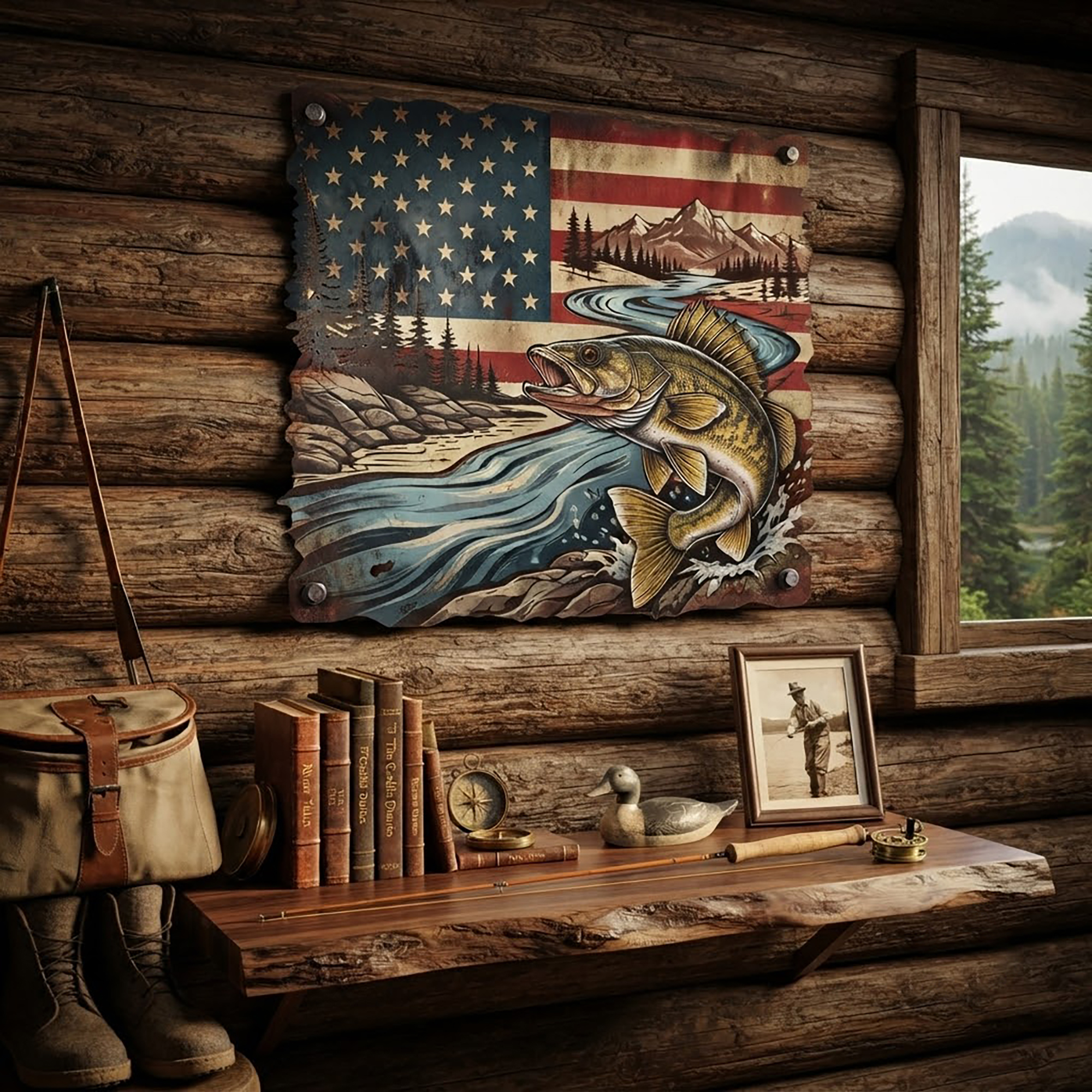 Largemouth Bass Metal Wall Art - product view 3