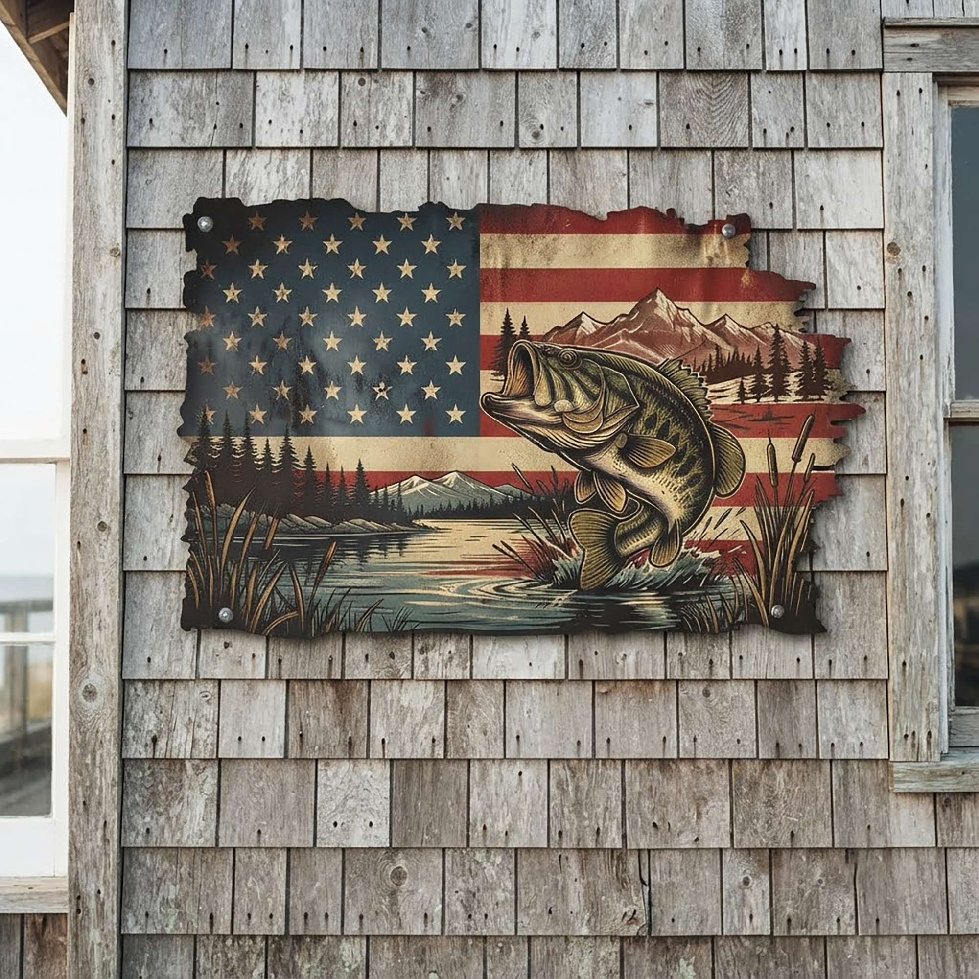 Largemouth Bass Metal Wall Art - product view 2