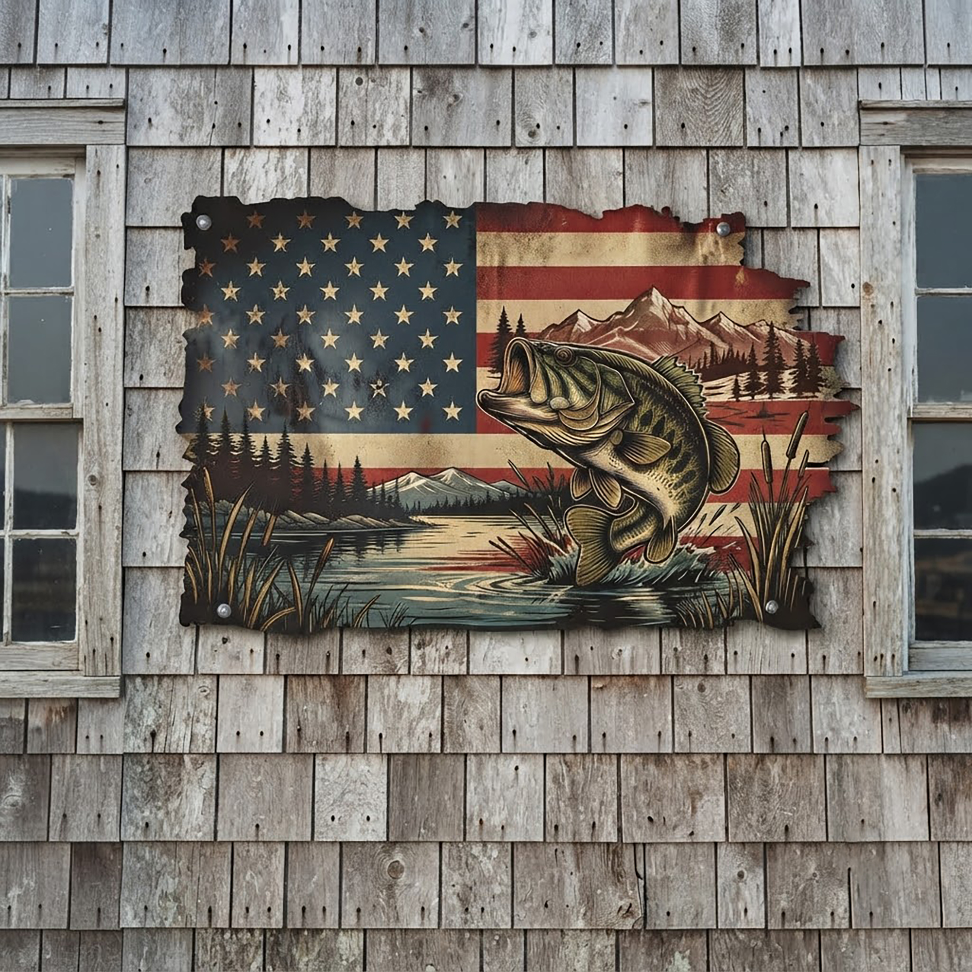Largemouth Bass Metal Wall Art - product view 3