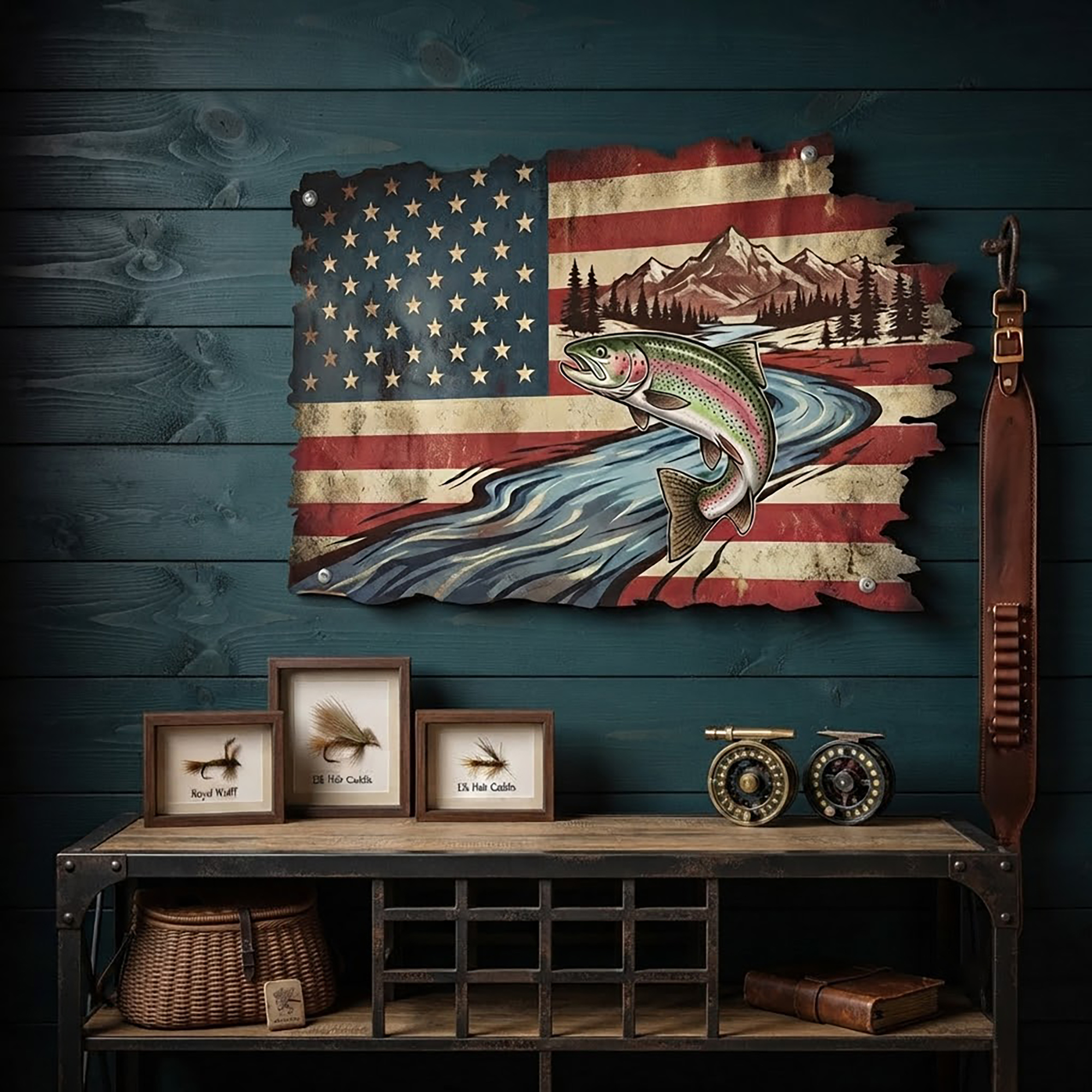 Rainbow Trout Metal Wall Art - product view 2