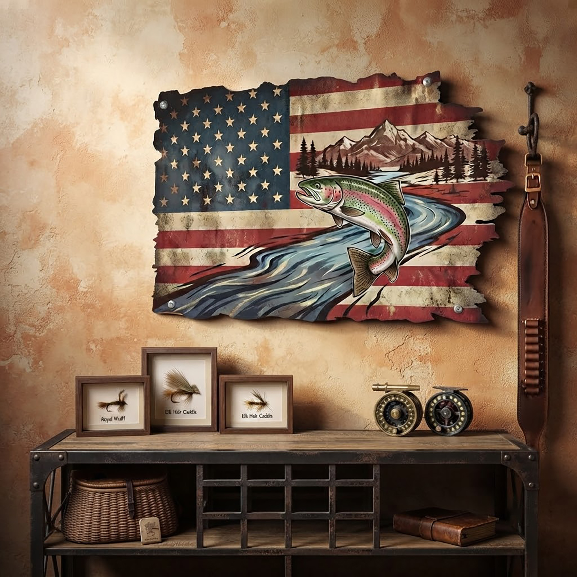 Rainbow Trout Metal Wall Art - product view 3