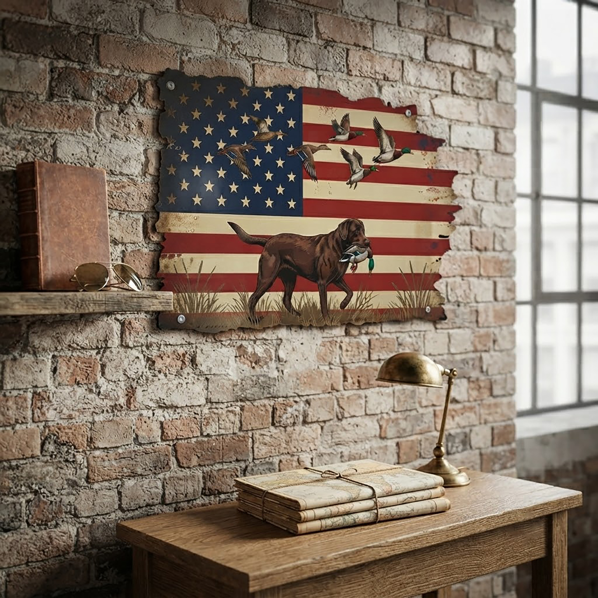 Duck Hunting Labrador Metal Wall Art - product view 2