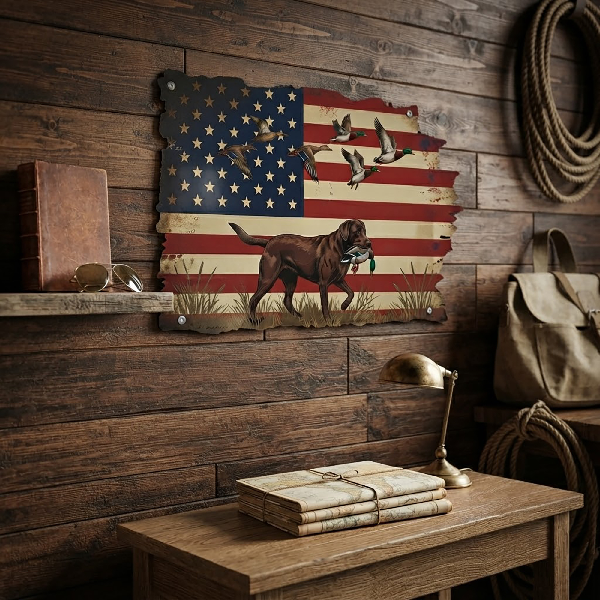 Duck Hunting Labrador Metal Wall Art - product view 3