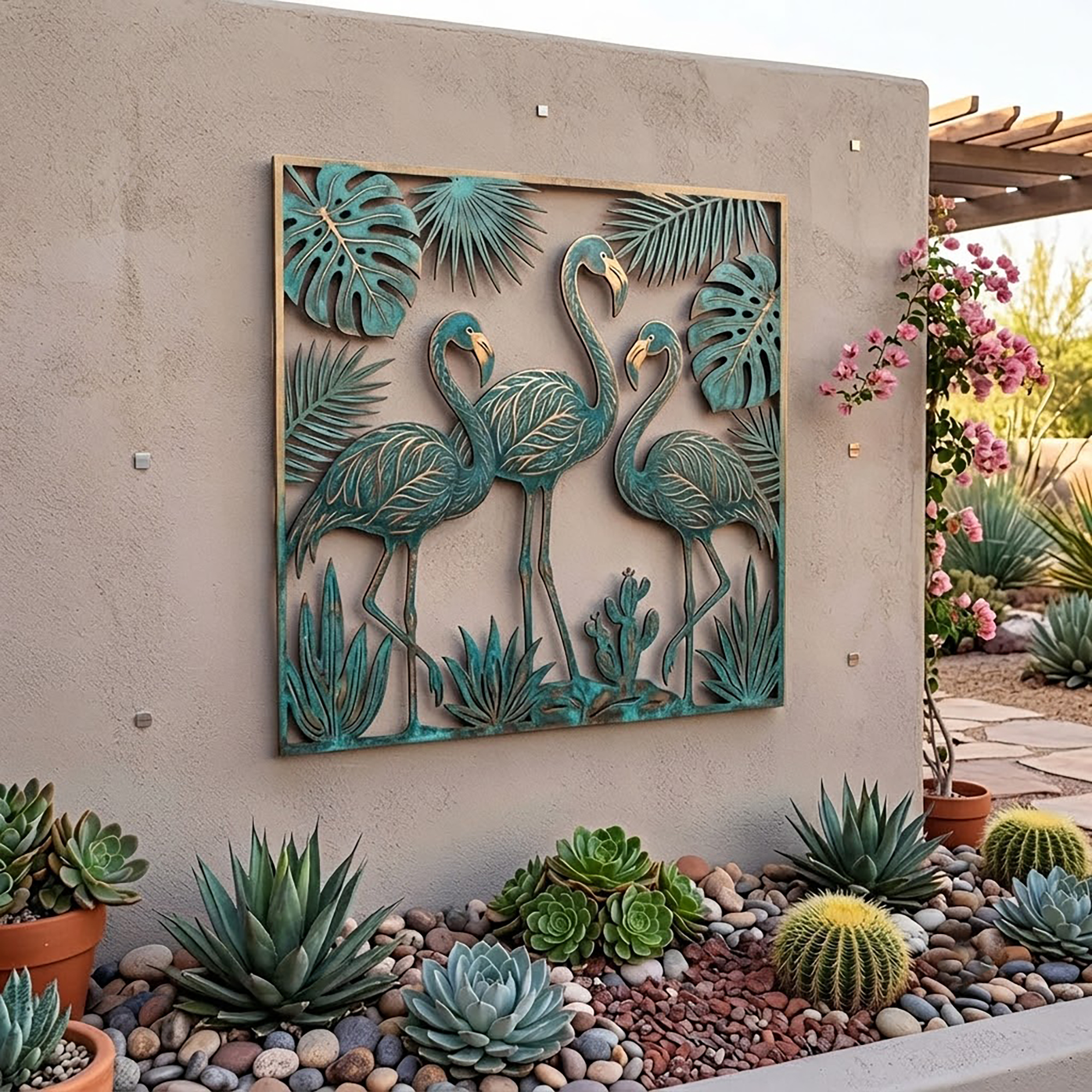 Flamingo Metal Wall Art