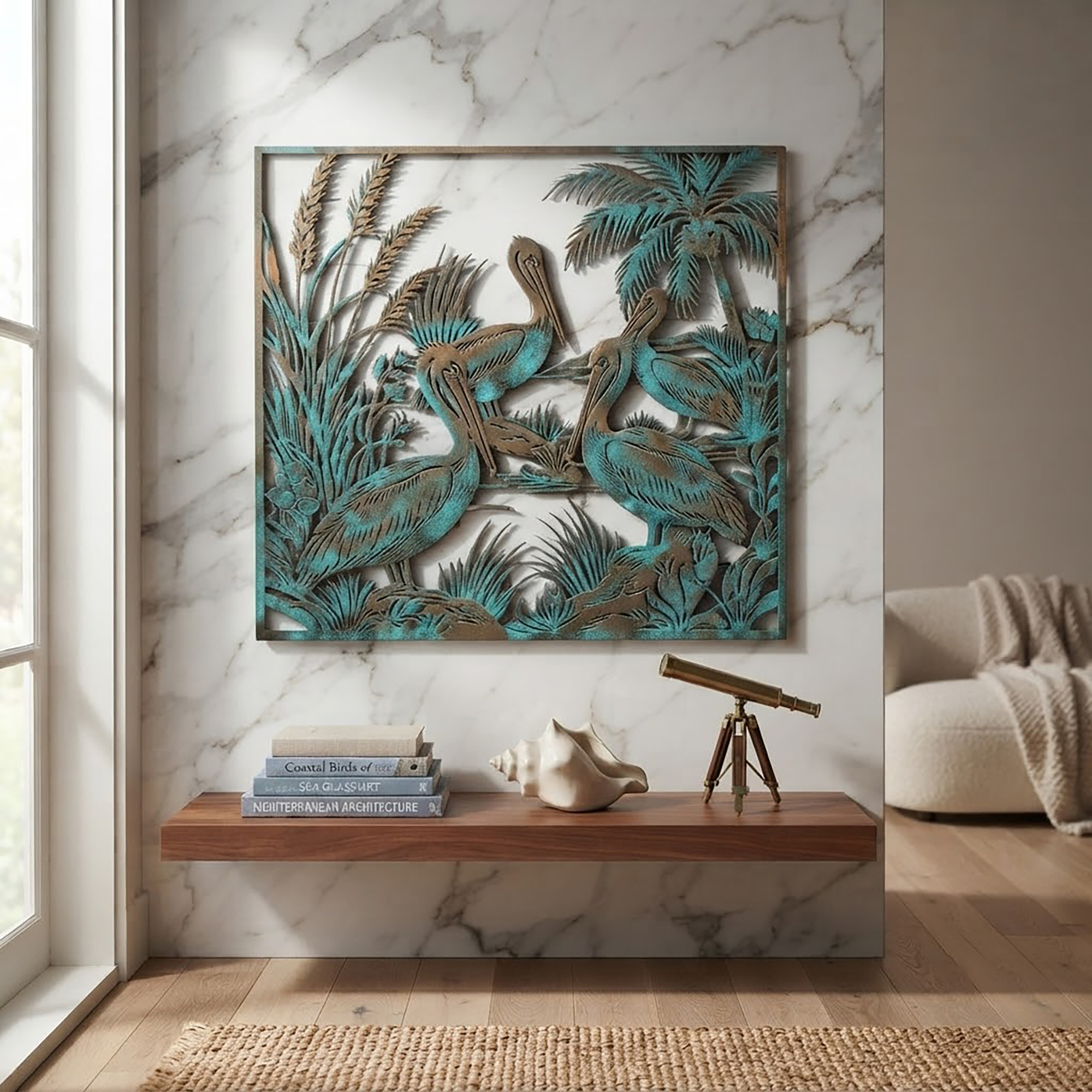 Pelican Metal Wall Art - product view 3