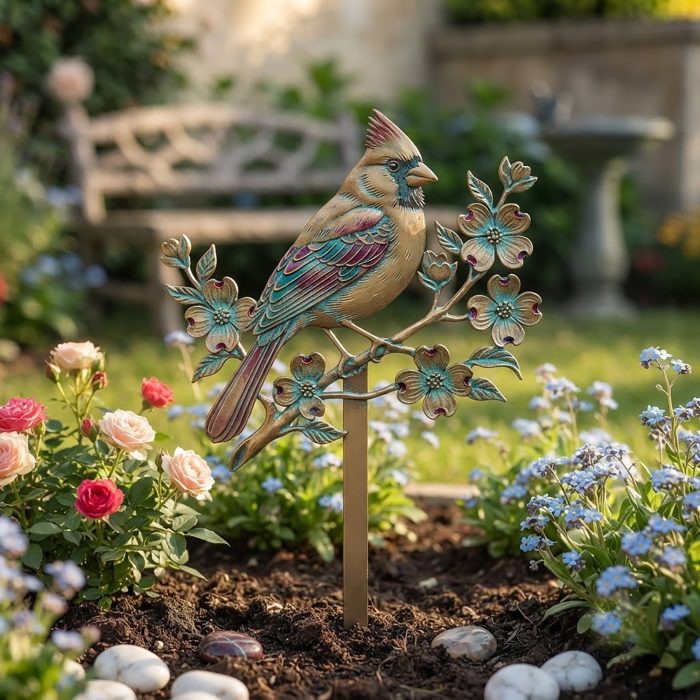 Northern Cardinal Garden Stake