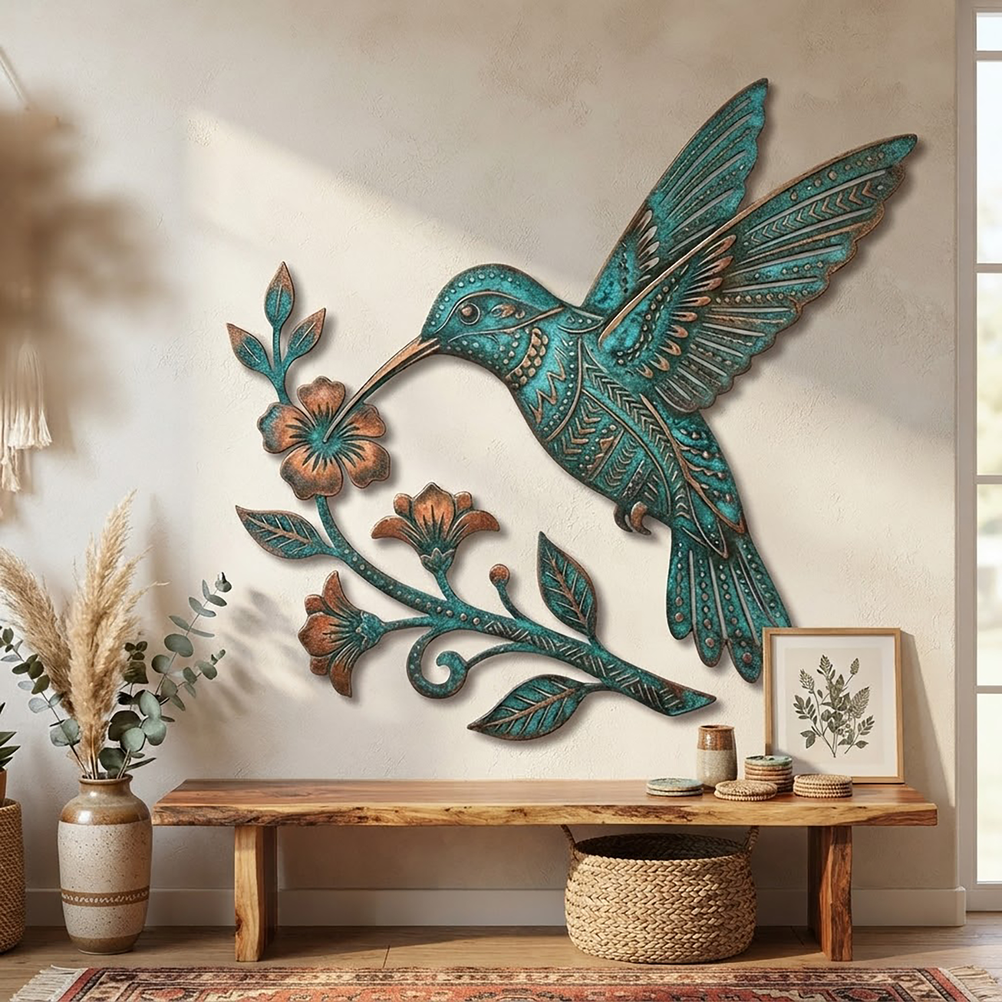 Hummingbird Metal Wall Art - product view 2