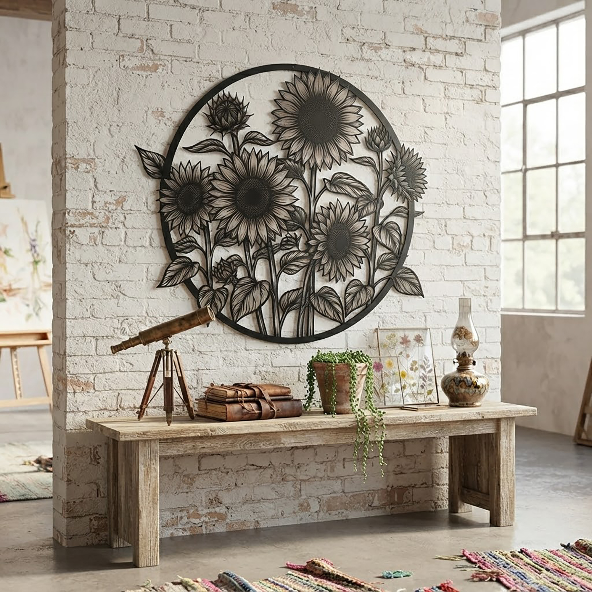 Sunflower Metal Wall Art - product view 2