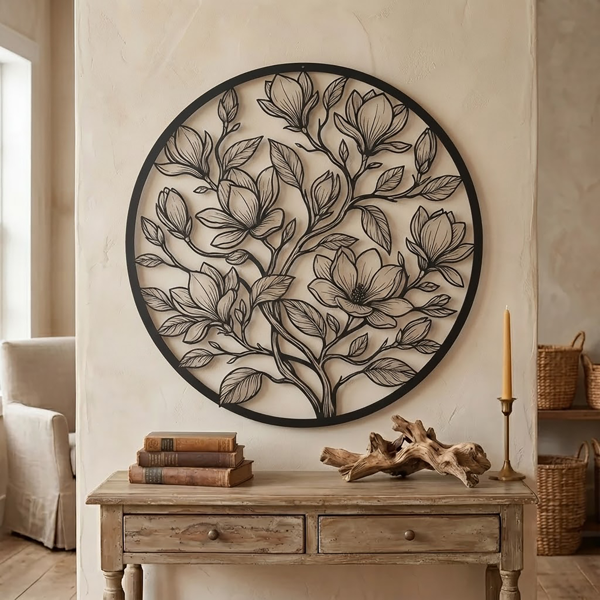 Magnolia Metal Wall Art