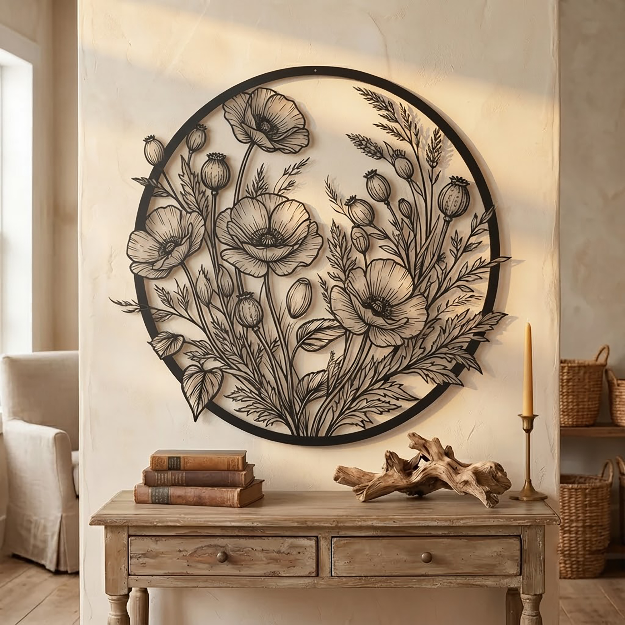 Poppy Metal Wall Art