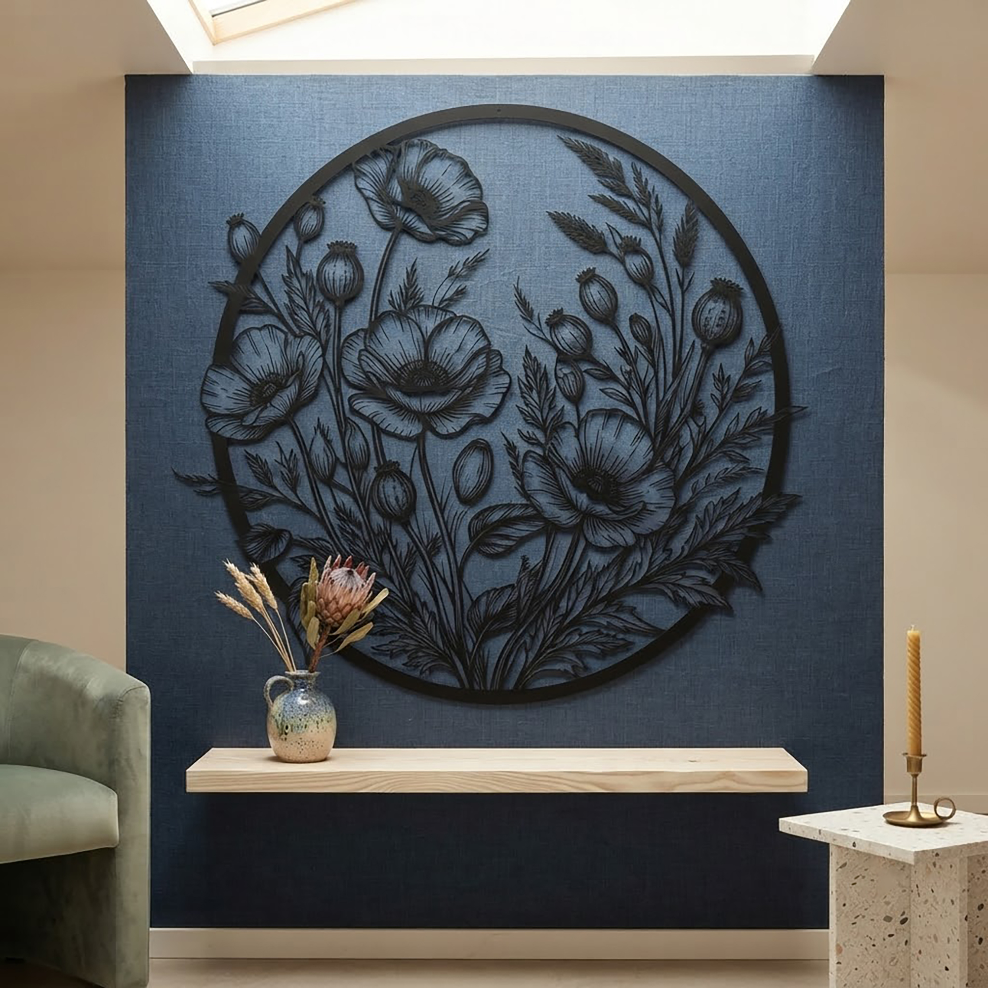 Poppy Metal Wall Art - product view 2