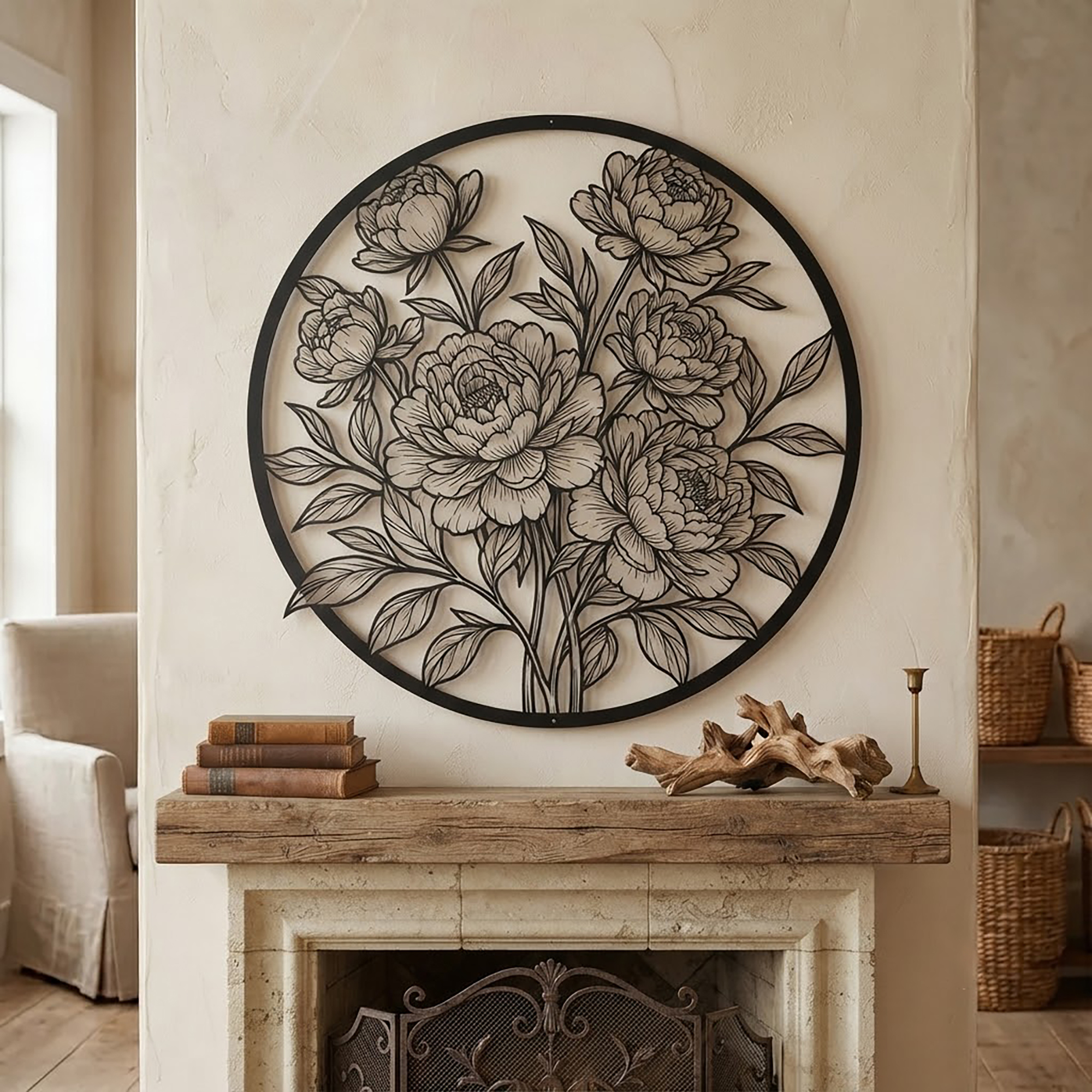 Peony Metal Wall Art