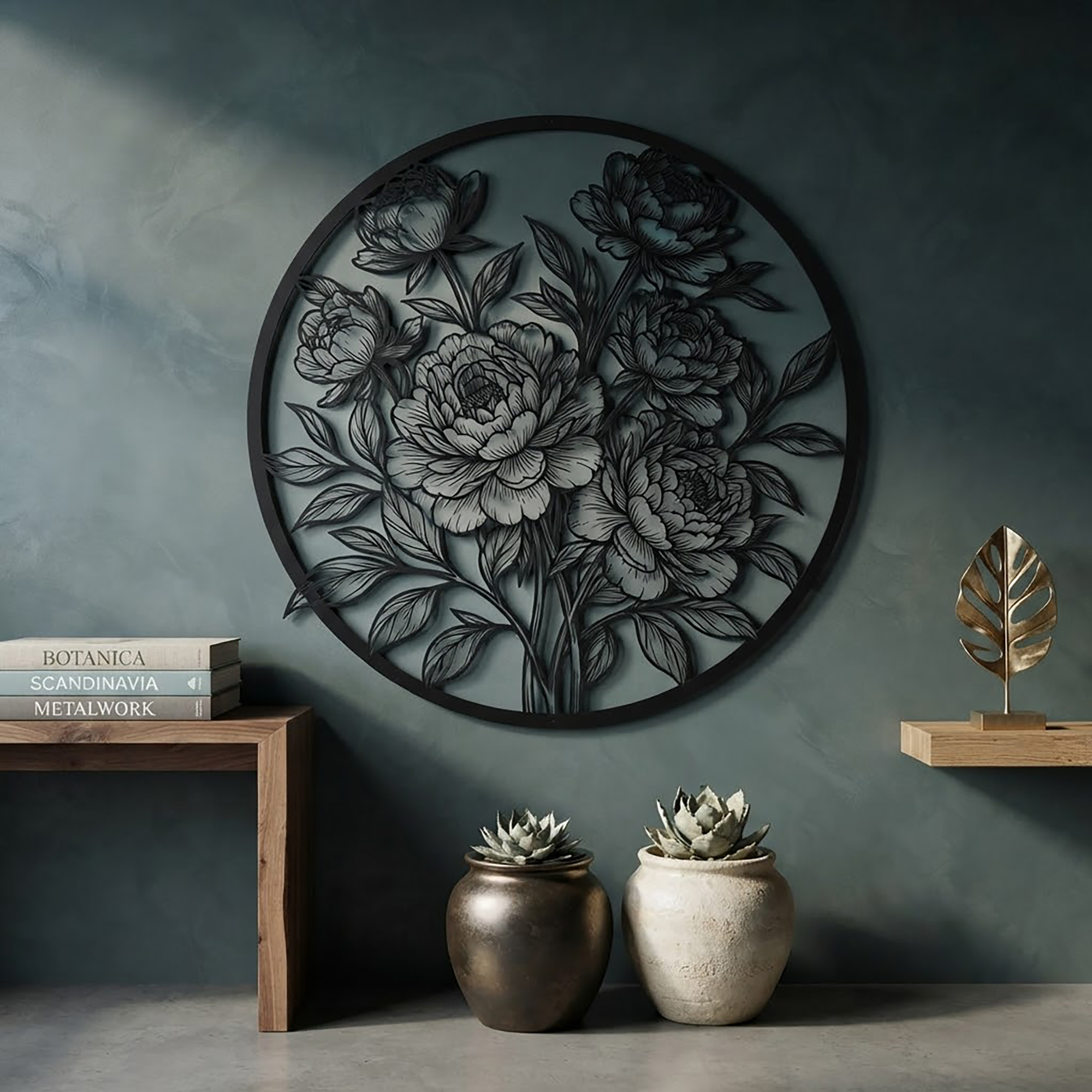 Peony Metal Wall Art - product view 2
