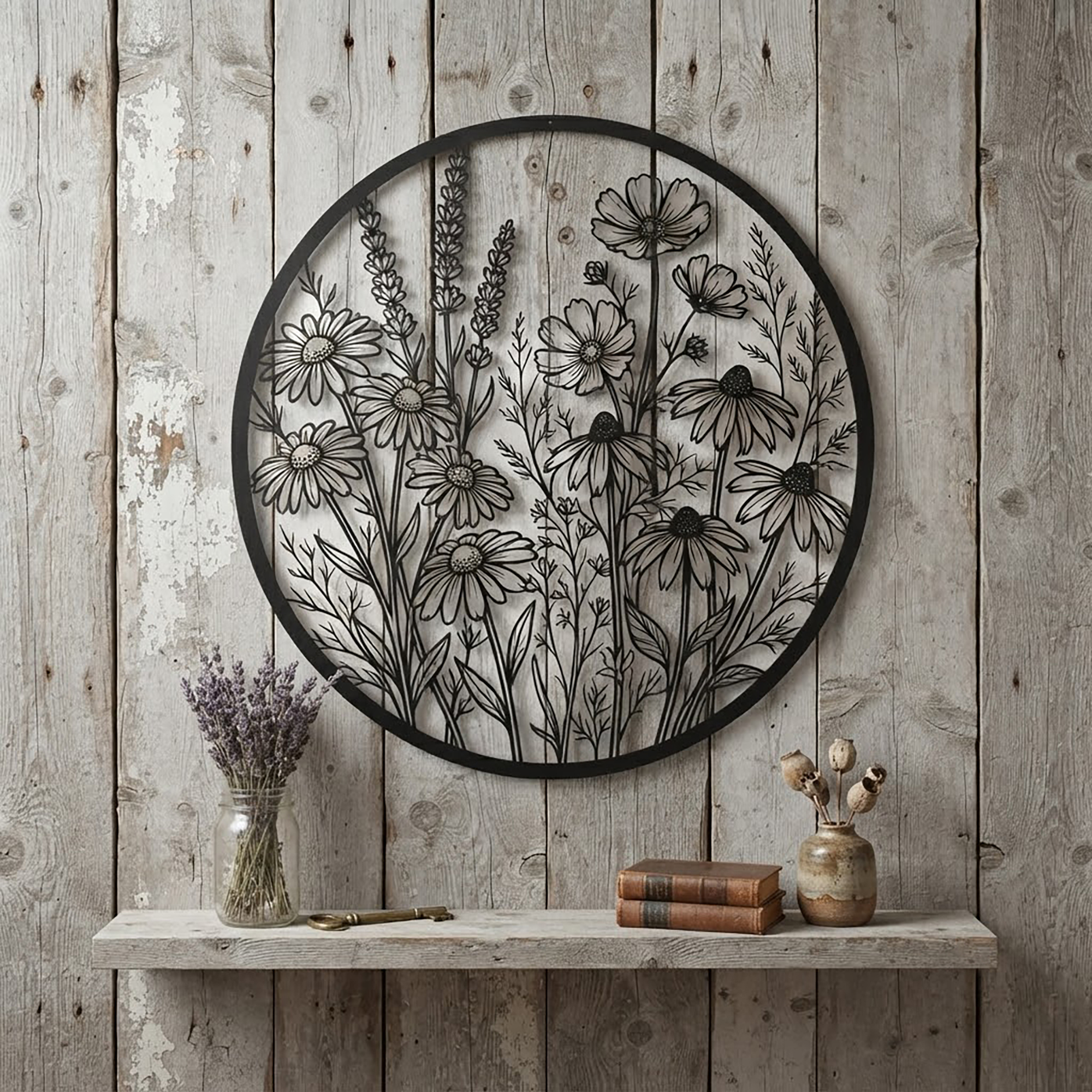 Wildflower Metal Wall Art - product view 2