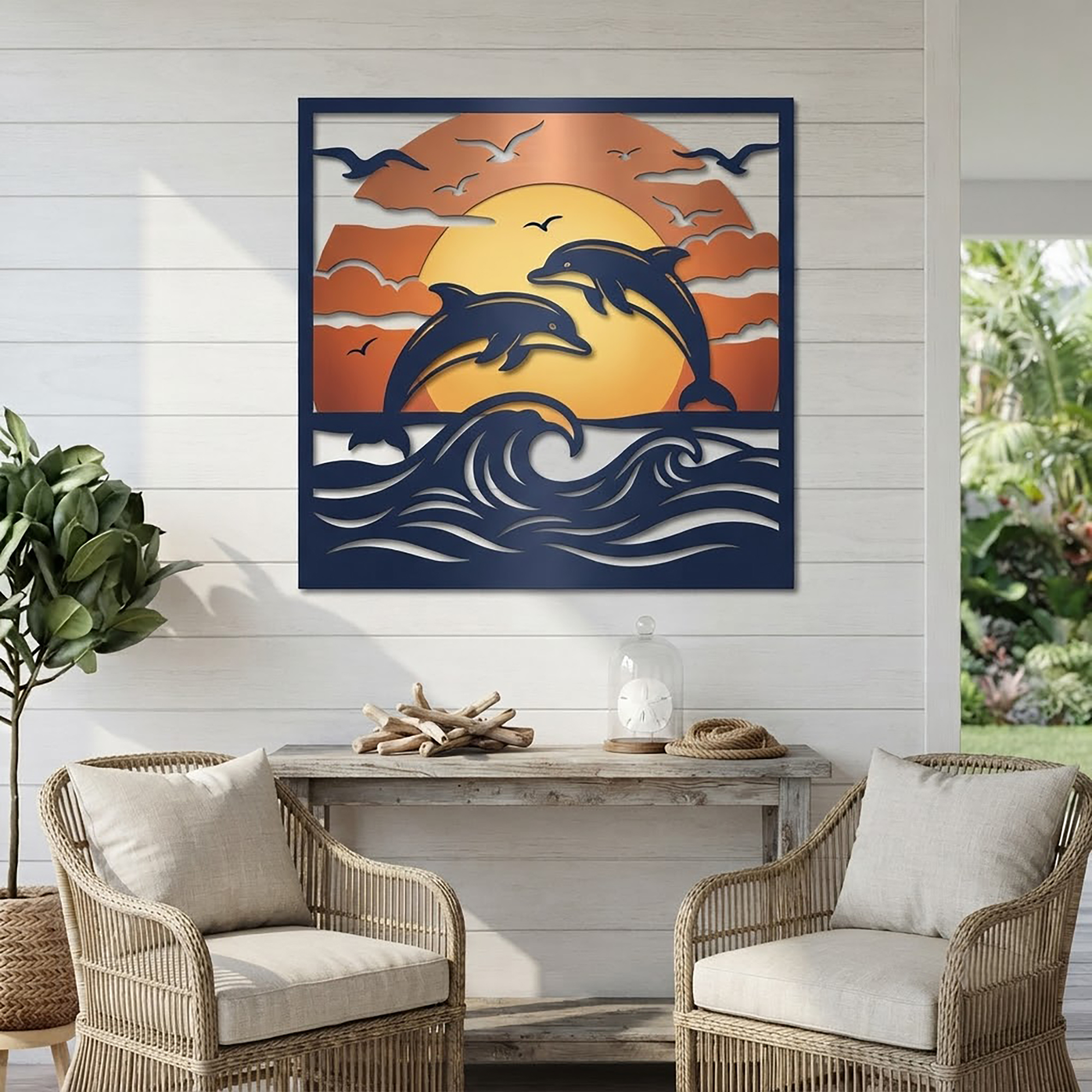 Dolphin Metal Wall Art