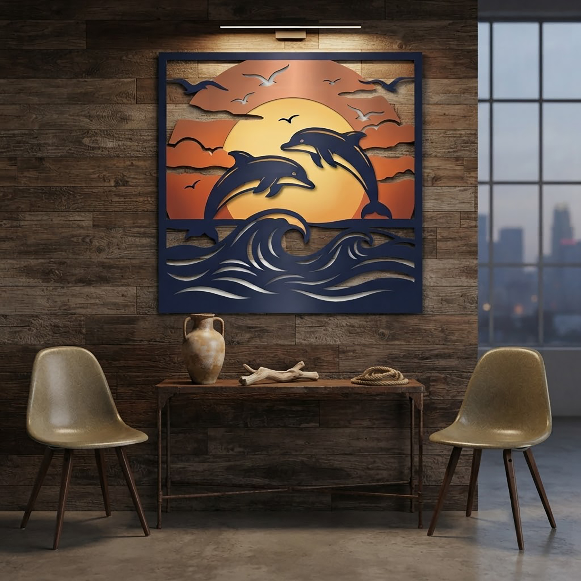 Dolphin Metal Wall Art - product view 3