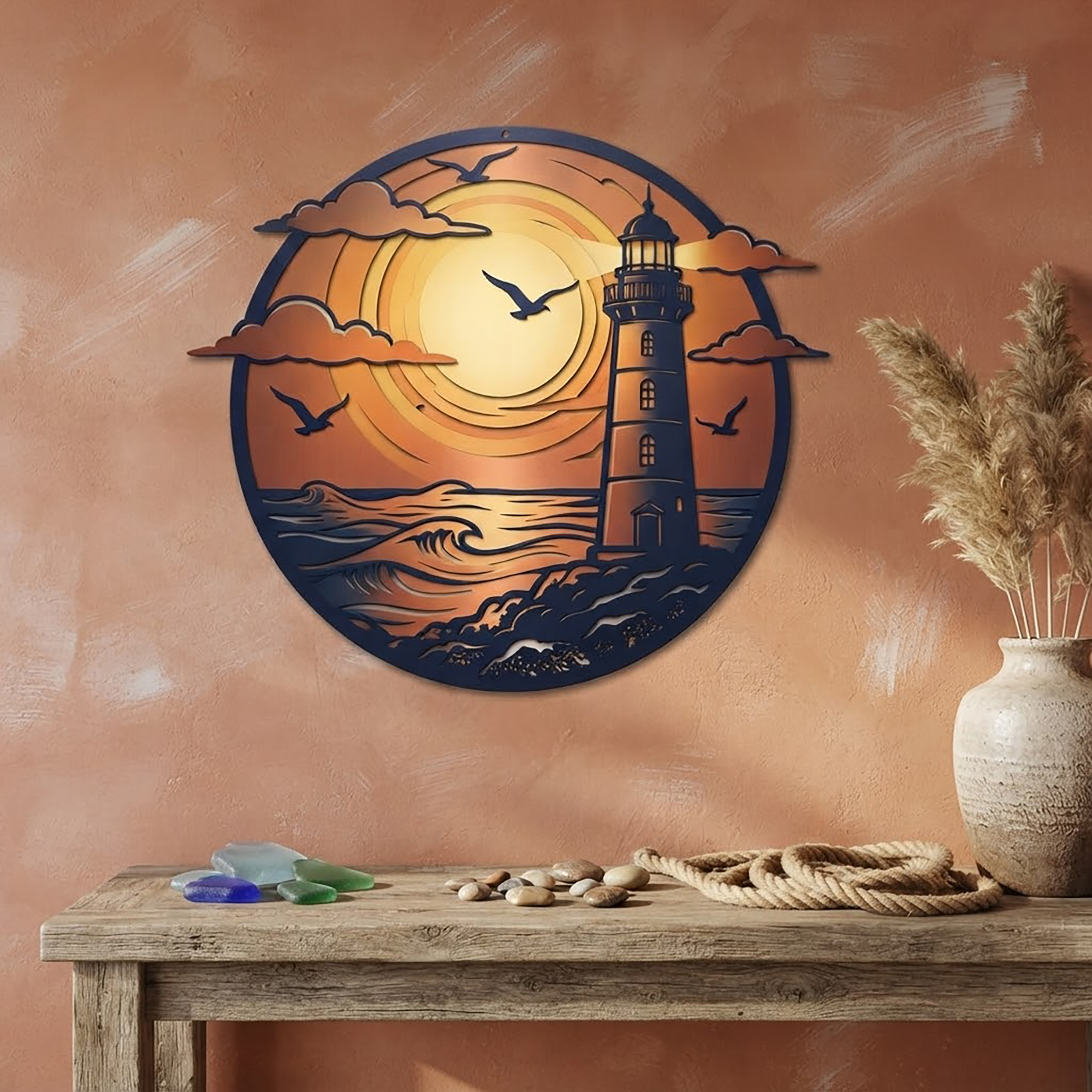 Lighthouse Metal Wall Art - product view 2