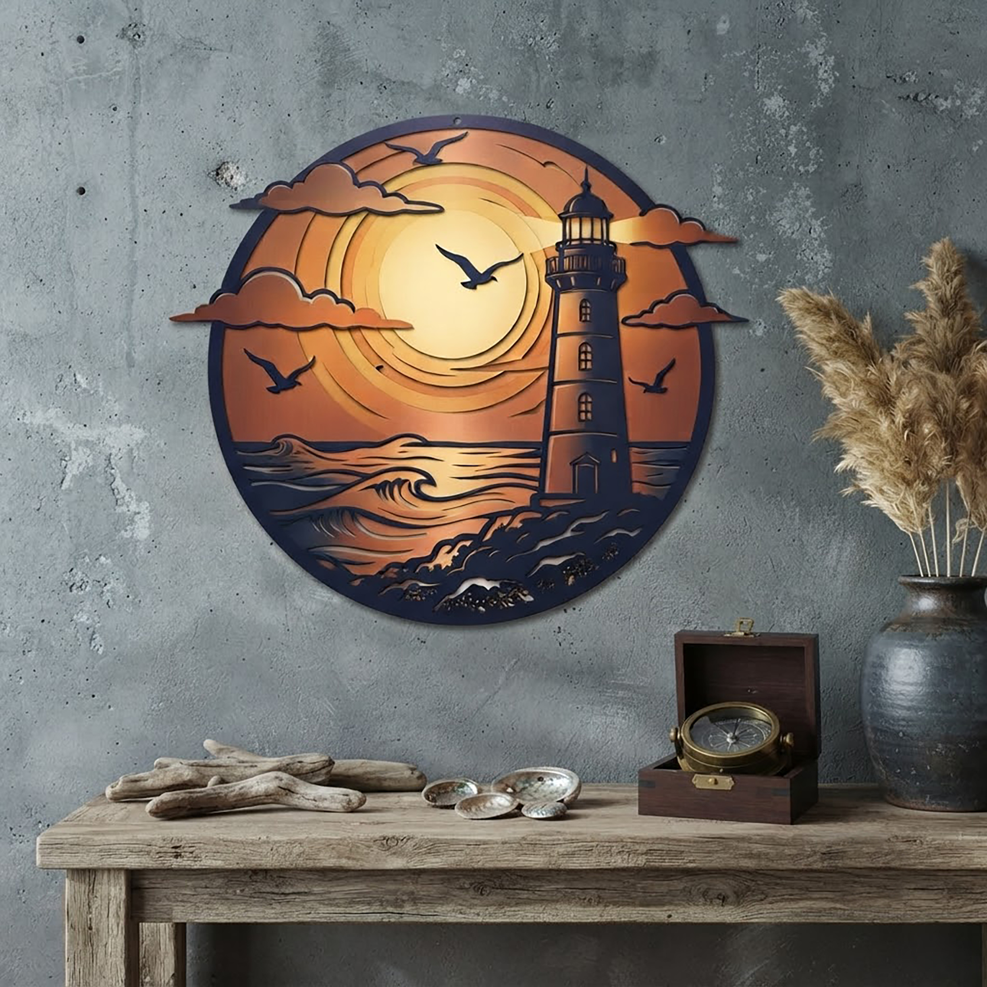 Lighthouse Metal Wall Art - product view 3