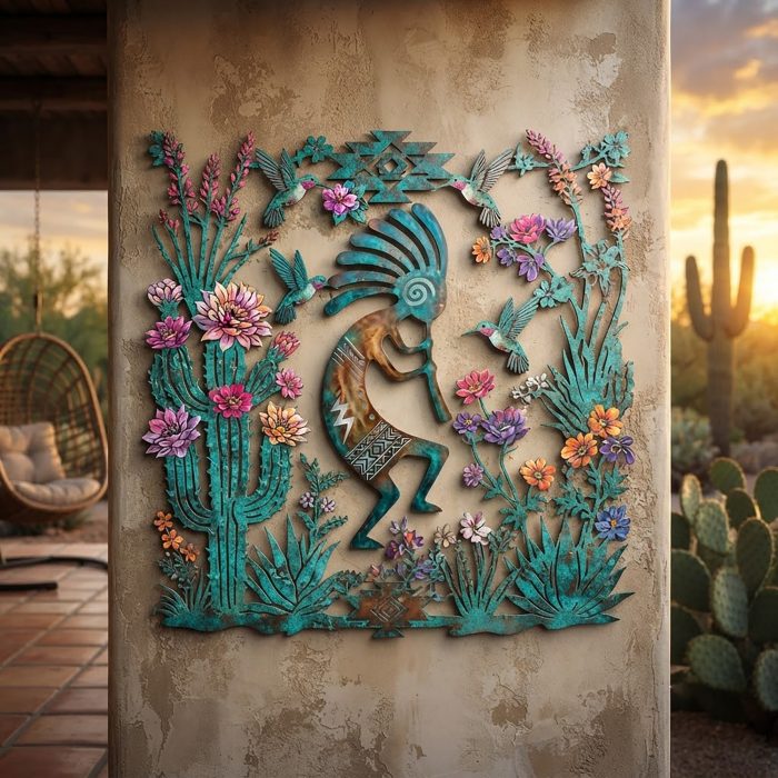Kokopelli Desert Metal Wall Art