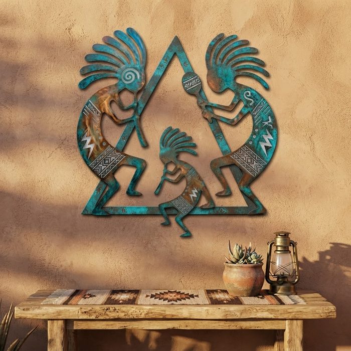 Kokopelli Family Metal Wall Art