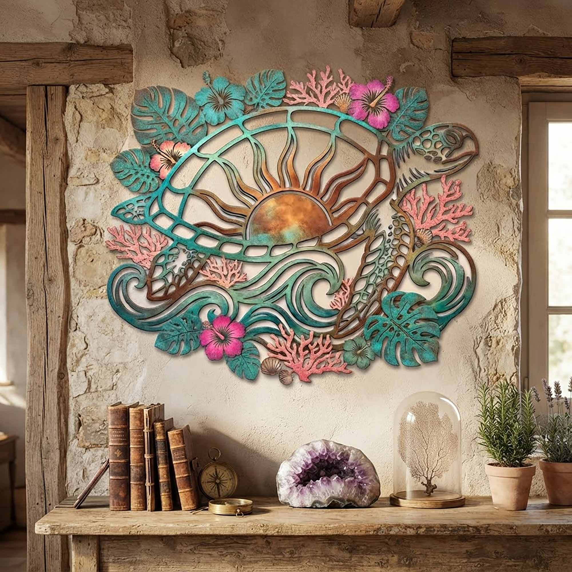 Sea Turtle Metal Wall Art - product view 2