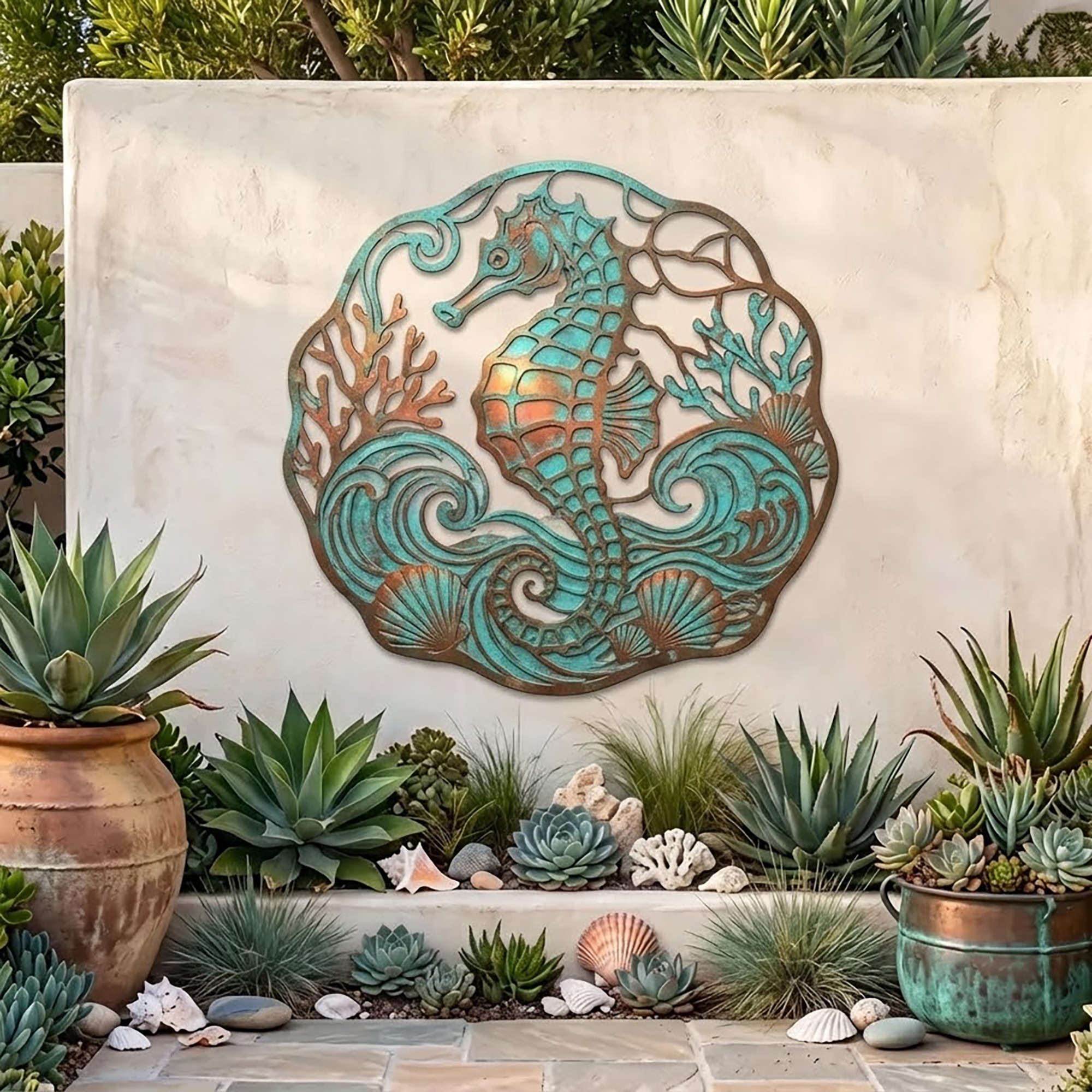 Seahorse Metal Wall Art