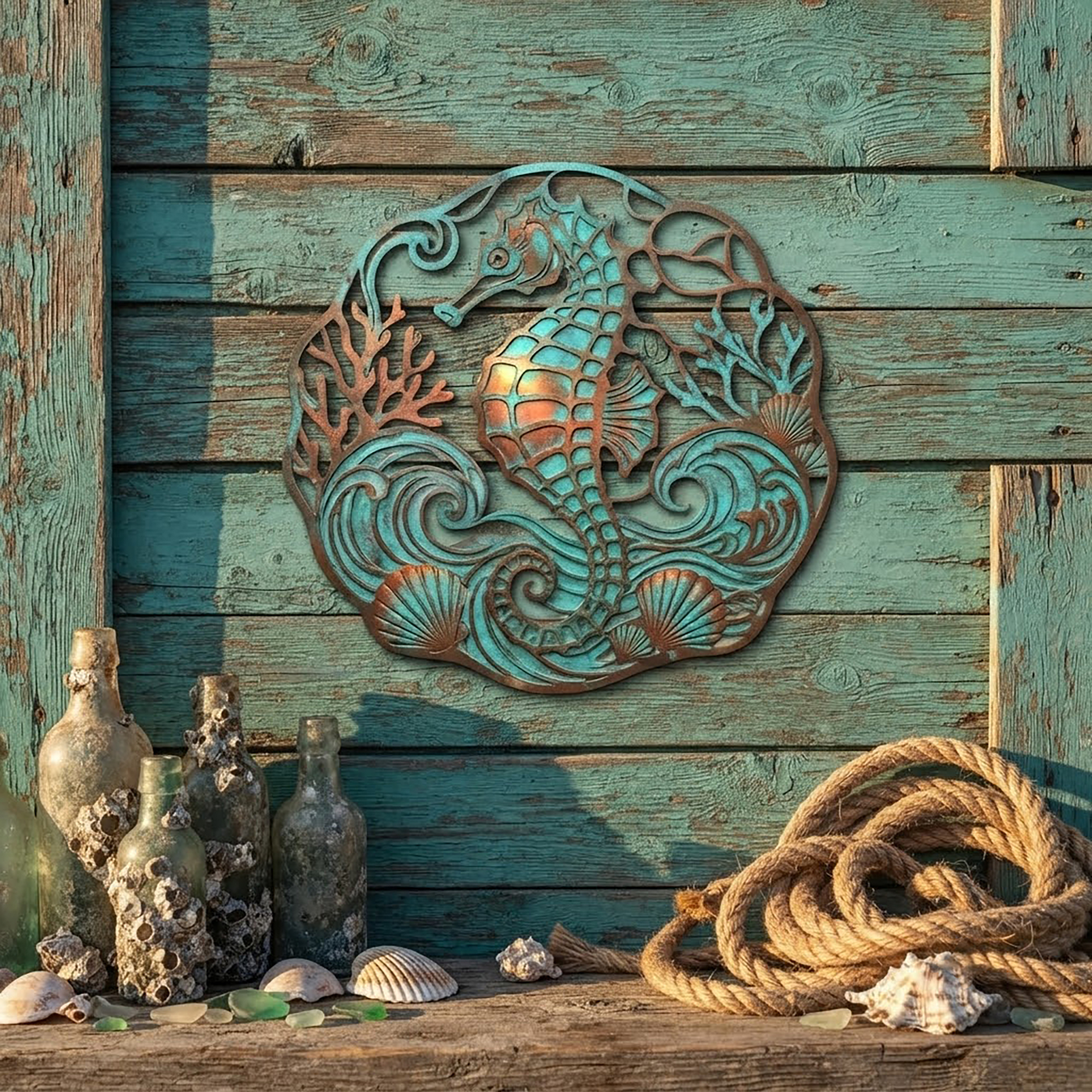 Seahorse Metal Wall Art - product view 2